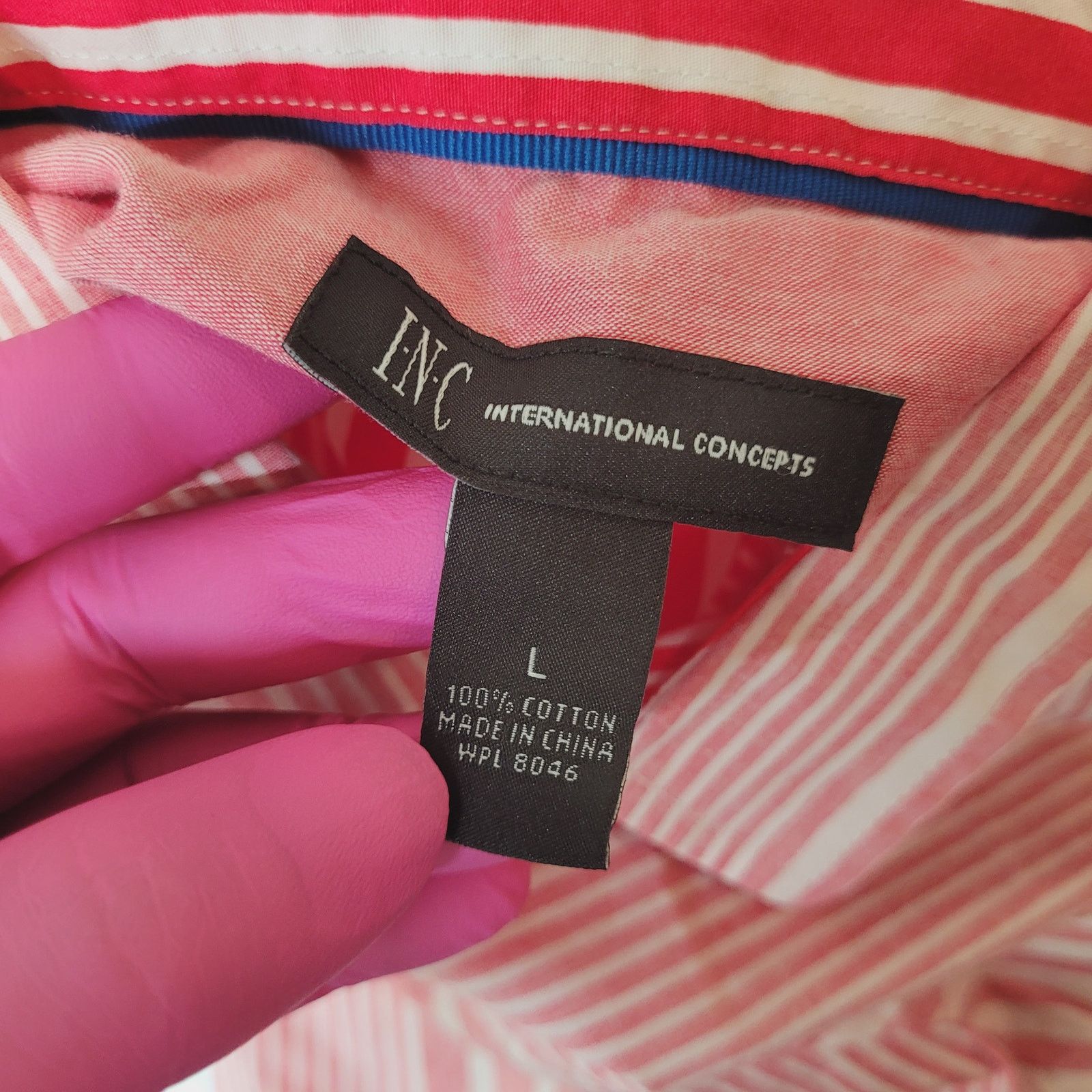Other INC Shirt Mens XL (Tag L Relaxed) Pink Stripe Button Up Size US L / EU 52-54 / 3 - 5 Thumbnail