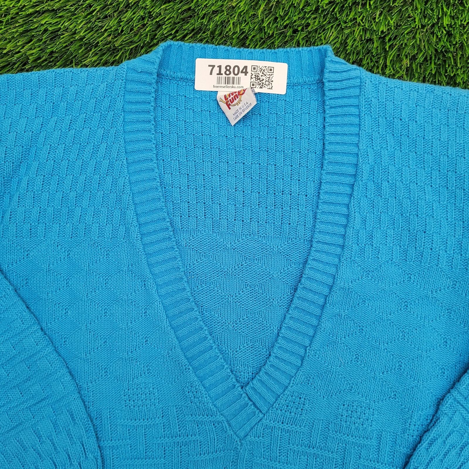 Vintage VTG Little Funky Deep V-Neck Sweater Womens 2XS/XS USA Size XS / US 0-2 / IT 36-38 - 2 Thumbnail