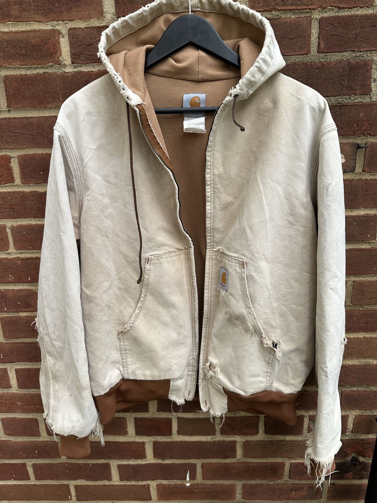 Carhartt Smoked Destroyed 90s Carhartt Thermal Lined Active Jacket Size US L / EU 52-54 / 3 - 6 Thumbnail