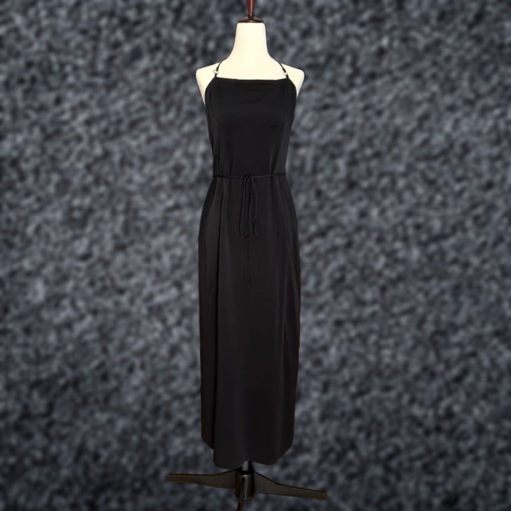 Vintage VINTAGE Ozbek Black Wrap Maxi Dress Made In Italy Size US 10 XS/S Net Size XS / US 0-2 / IT 36-38 - 1 Thumbnail