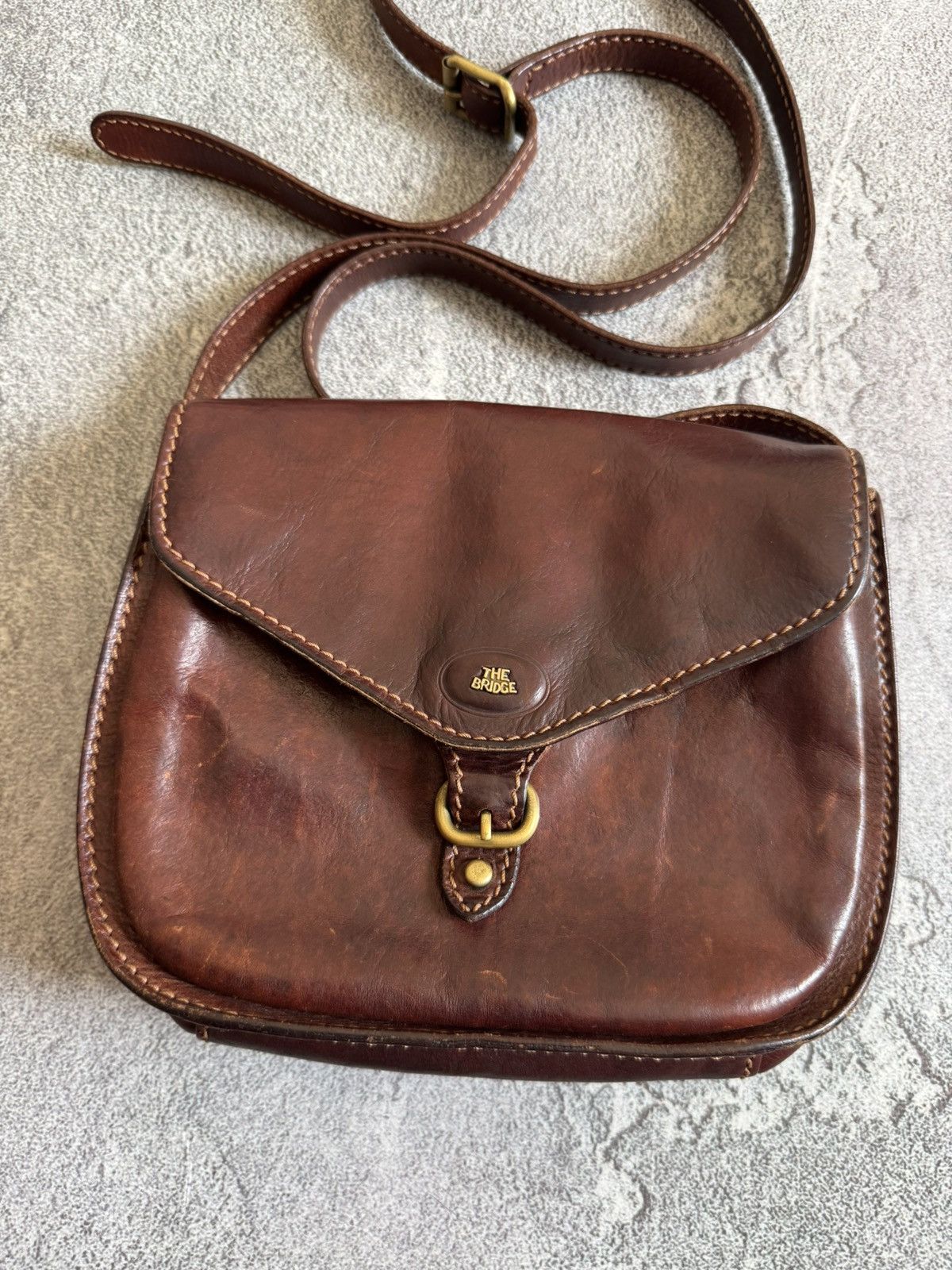 Leather The Bridge brown vintage leather bag 💼 shoulder Size ONE SIZE - 4 Thumbnail