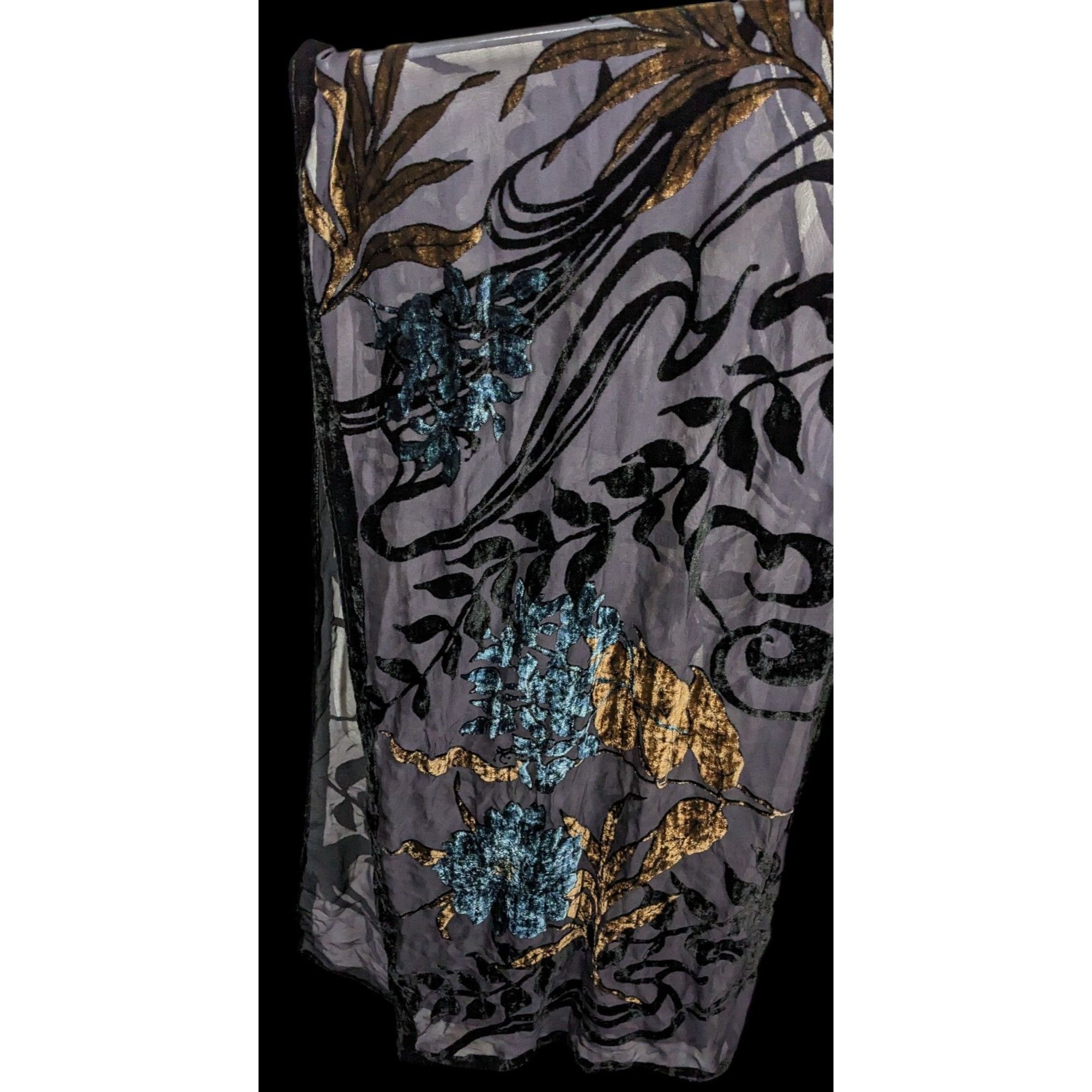 Other Vintage Italian Multi-Tone Velvet Burnout Scarf Size ONE SIZE - 2 Thumbnail