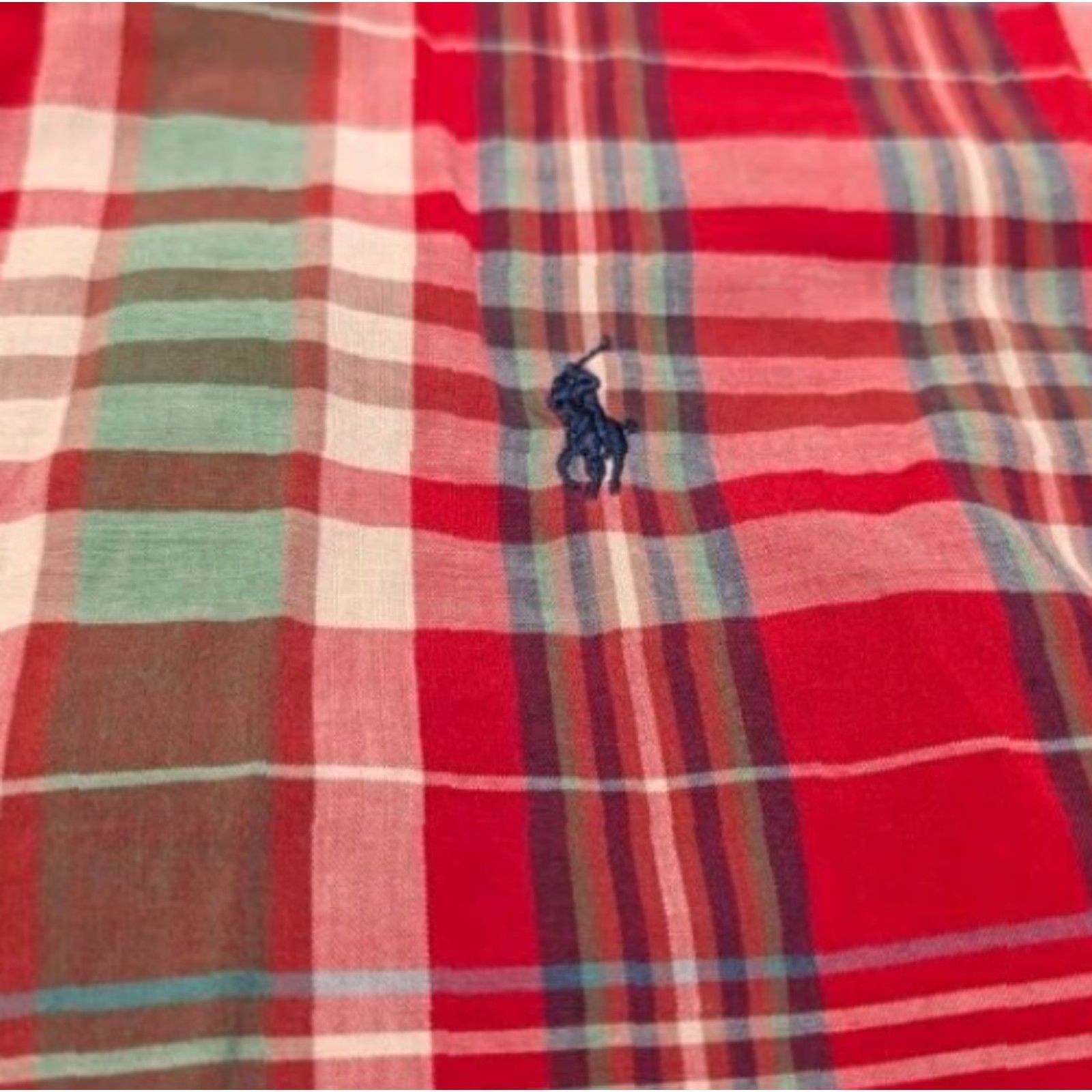 Polo Ralph Lauren VINTAGE Polo Ralph Lauren Shirt Plaid Flannel Button-Down Long Sleeve Large Red 100% Cotton Embroidered Classic Hipster 90s College Casual Mens Size US L / EU 52-54 / 3 - 4 Thumbnail