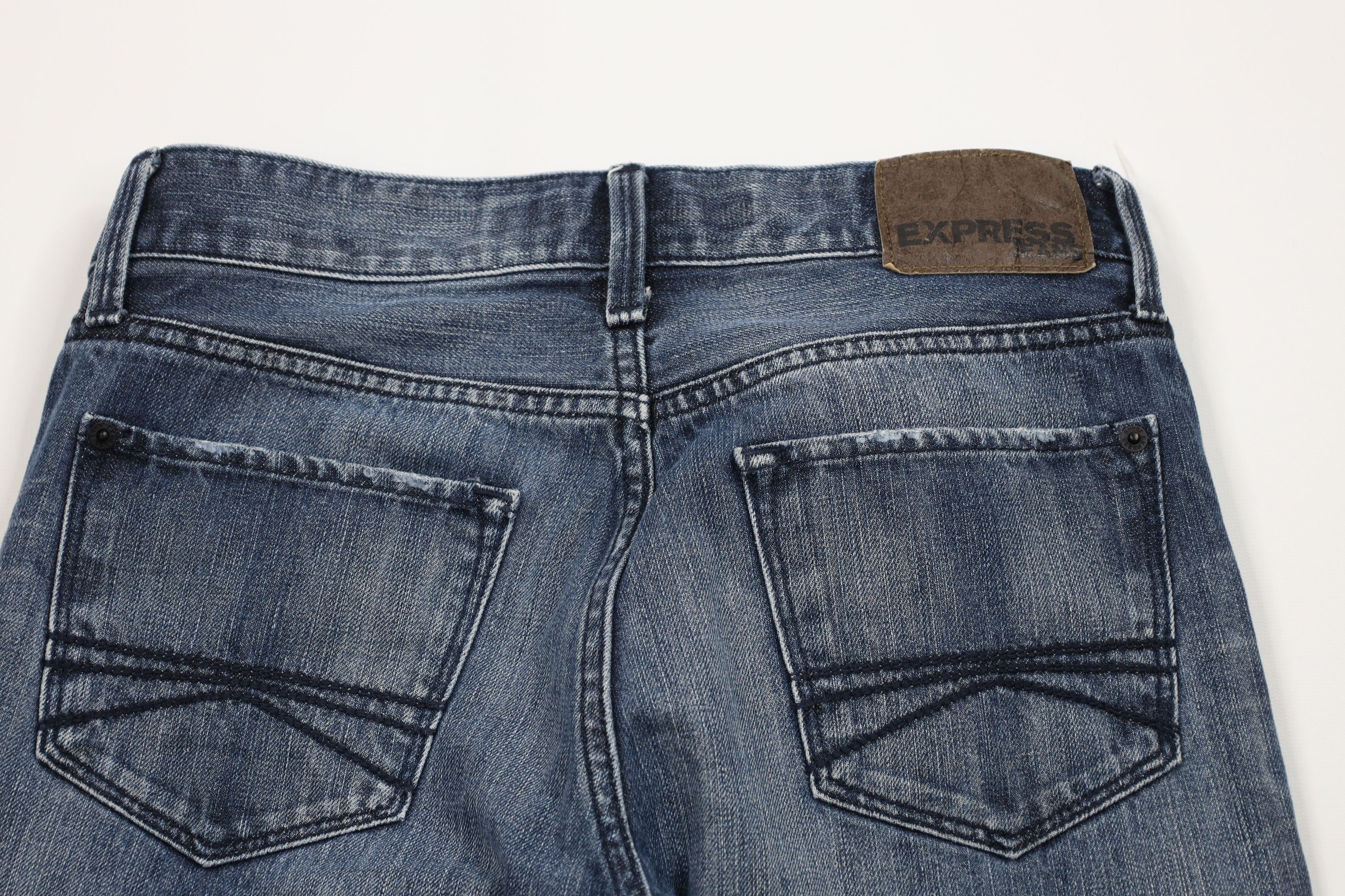 Express Express Rocco Slim Fit Skinny Leg Denim Jeans Blue Cotton Size US 29 - 11 Thumbnail