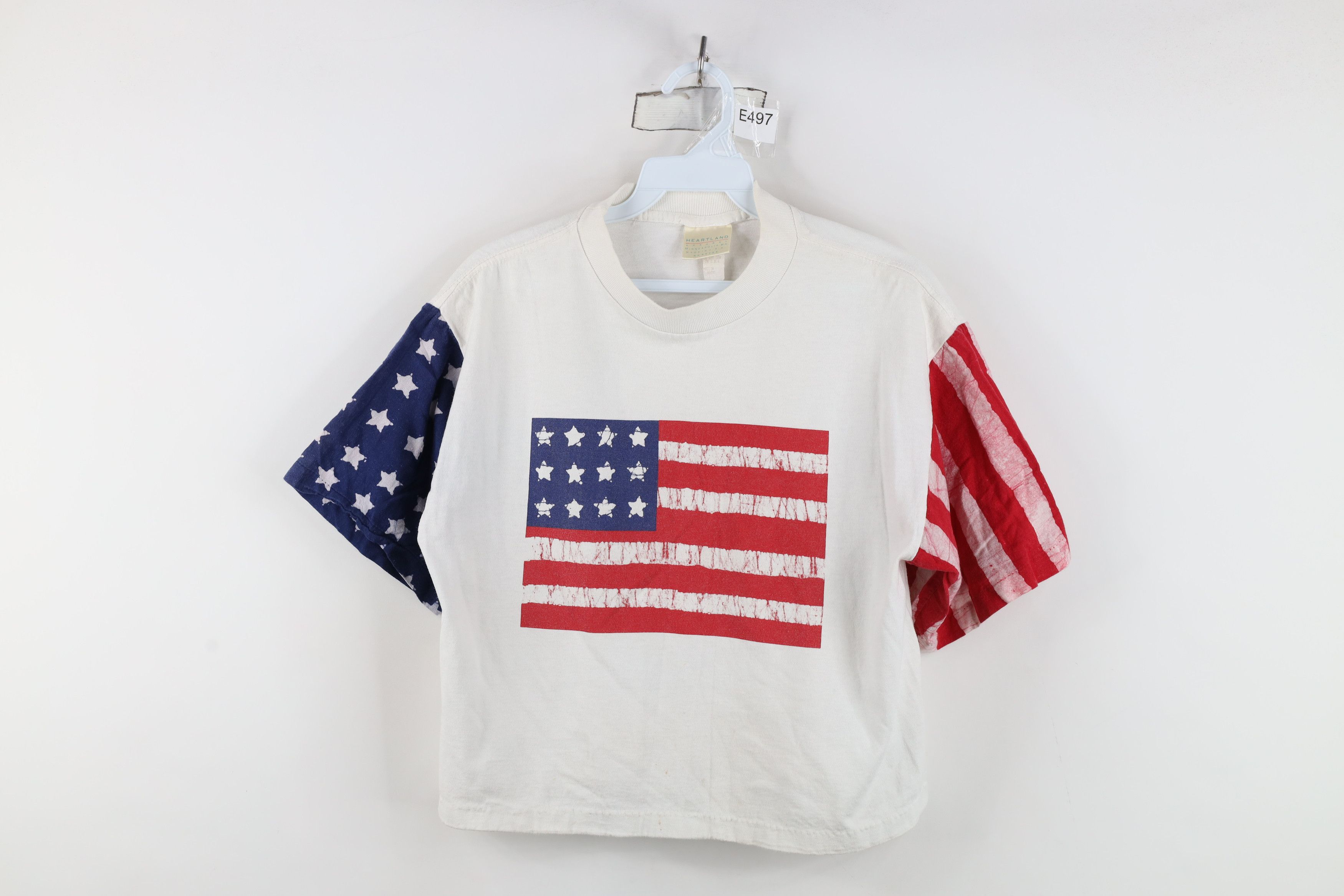Vintage Vintage 90s Winery USA Flag Cropped Short Sleeve T-Shirt USA Size M / US 6-8 / IT 42-44 - 1 Thumbnail