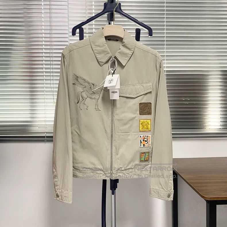 Hermes Hermes Jacket with flying horse embroidery, leather patch, Size US M / EU 48-50 / 2 - 1 Thumbnail