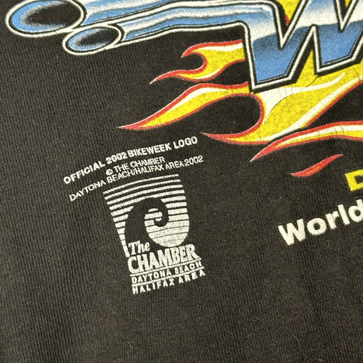 Vintage Vintage USA 2002 Daytona Bike Week Long Sleeve Flames Size US XXL / EU 58 / 5 - 14 Thumbnail