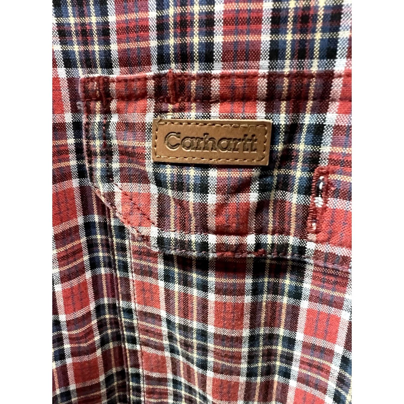 Carhartt Carhartt Mens 3XL Plaid Button-Up Work Shirt Long Sleeve Cotton Red Size US XXL / EU 58 / 5 - 5 Thumbnail