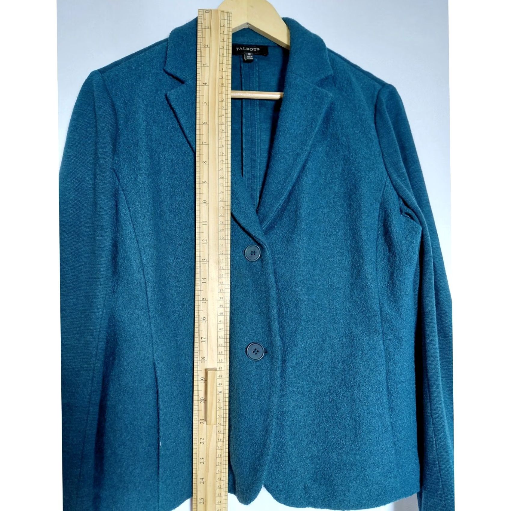 Talbots Talbots Wool Blend Blazer Blue Women Solid Long Sleeve Size 12 Size XL / US 12-14 / IT 48-50 - 7 Thumbnail