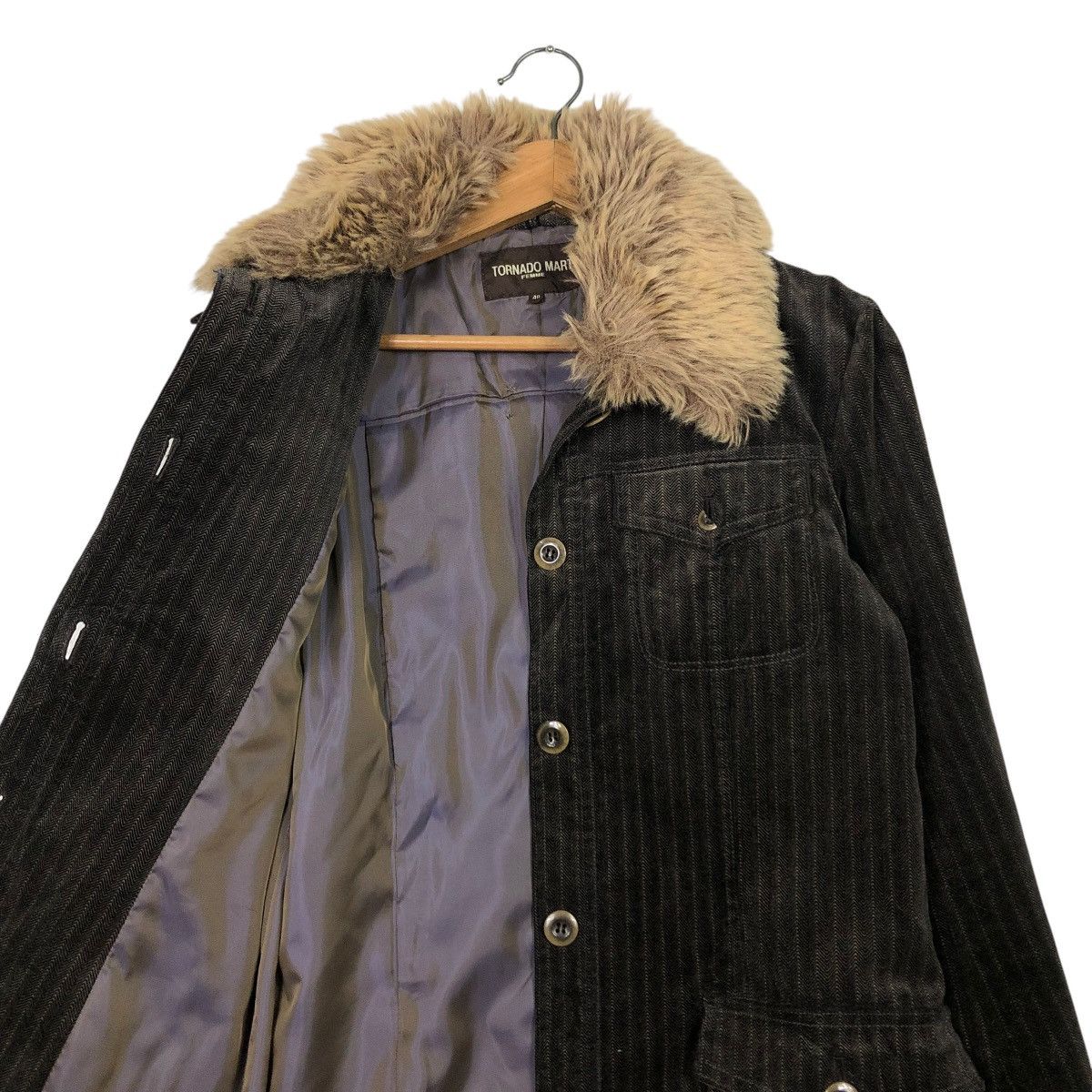 Tornado Mart 🔥VINTAGE HICKORY CHORE JACKET TORNADO MART MINK FUR COLLAR Size S / US 4 / IT 40 - 15 Thumbnail