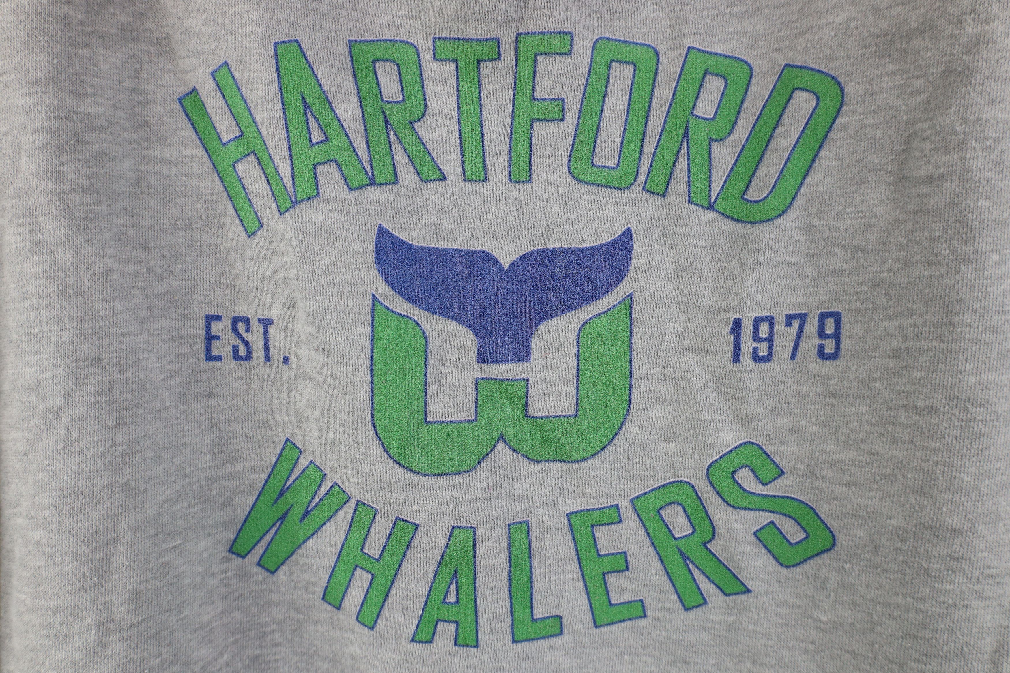 Vintage Vintage 90s Hartford Whalers Hockey Hoodie Sweatshirt Gray Size US XXL / EU 58 / 5 - 4 Thumbnail