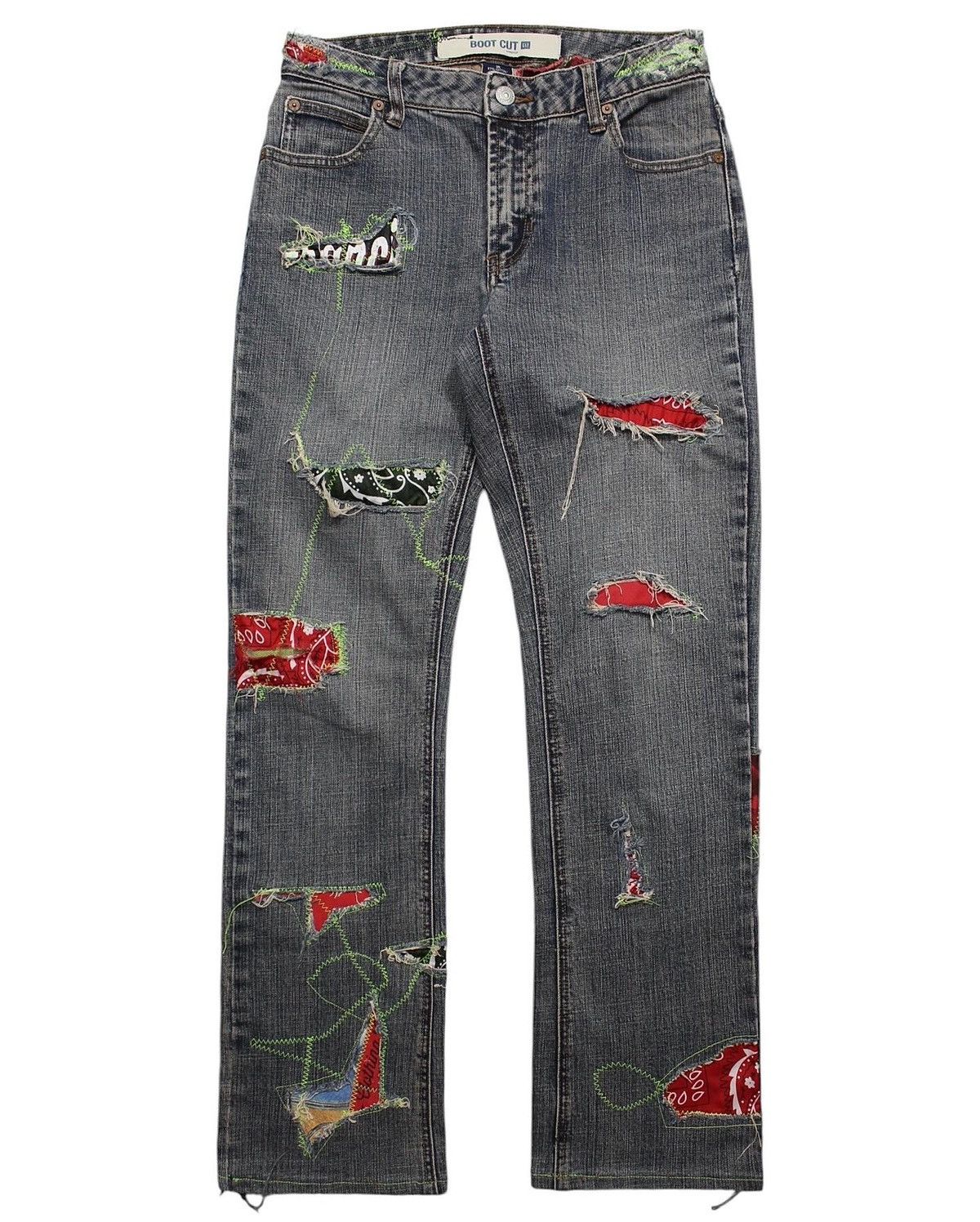 Hysteric Glamour 2000S GAP BOOT CUT CUSTOM DISTRESSED PATCHWORK JEANS Size US 28 / EU 44 - 1 Thumbnail