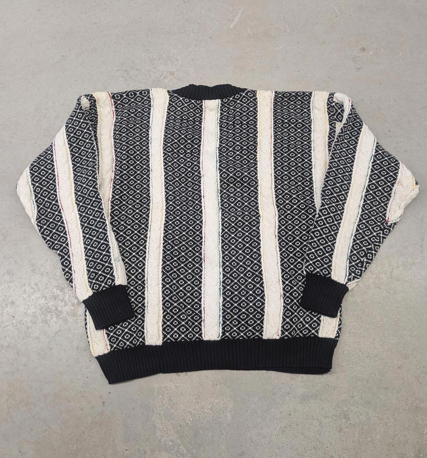 Greg Norman Vintage Greg Norman 3D Knit Black and White Cable Sweater Size US L / EU 52-54 / 3 - 3 Thumbnail
