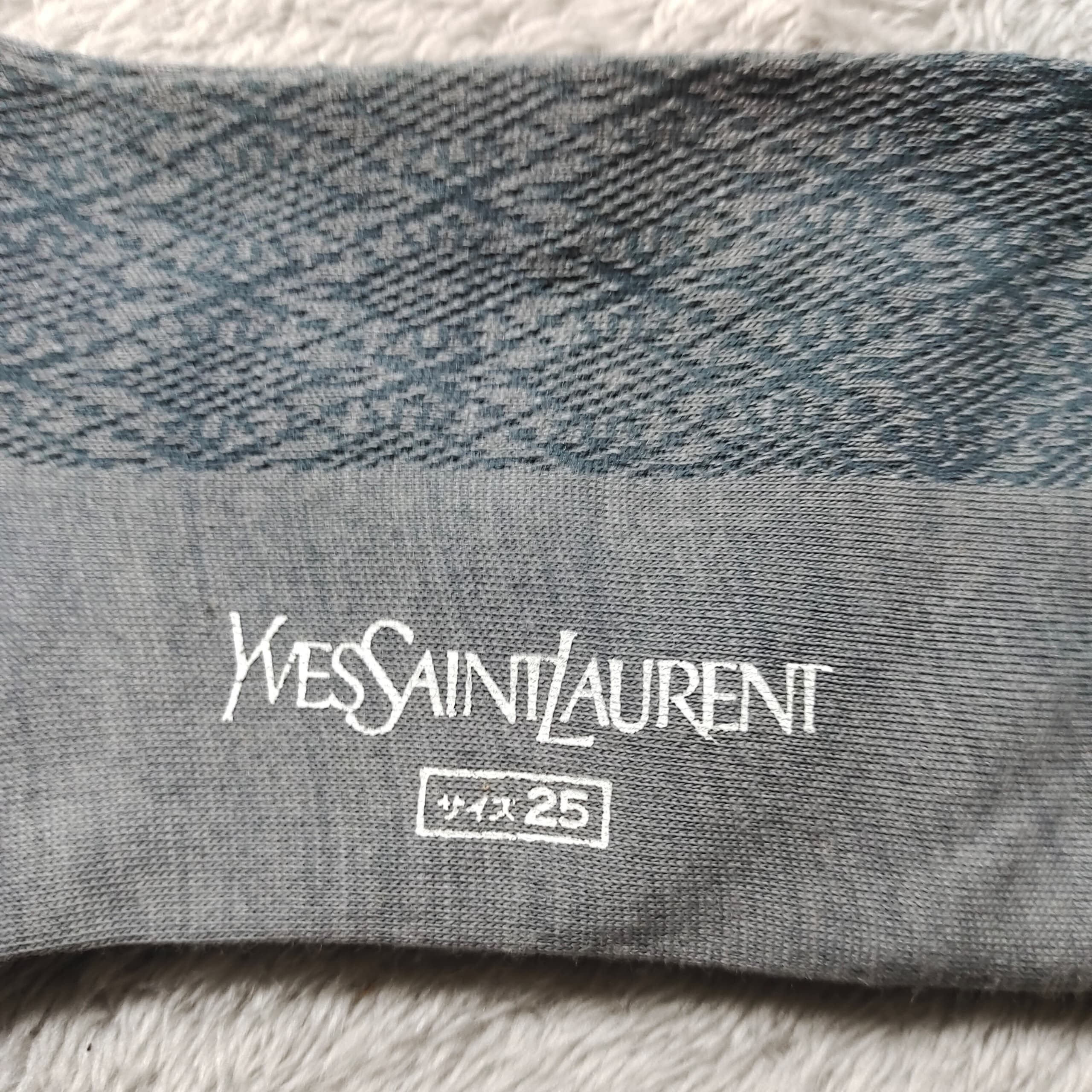 Yves Saint Laurent Vintage YSL Socks Pair Gray & Black + FREE Snoopy Sock Size ONE SIZE - 3 Thumbnail
