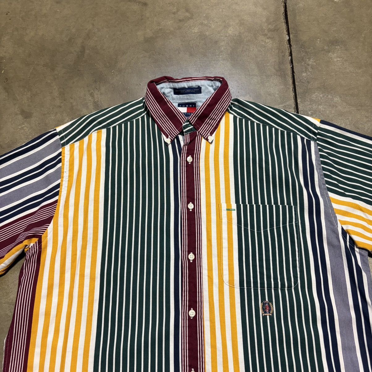 Tommy Hilfiger Vintage Tommy Hilfiger Striped Button Up Shirt Short Sleeve Size US M / EU 48-50 / 2 - 1 Thumbnail