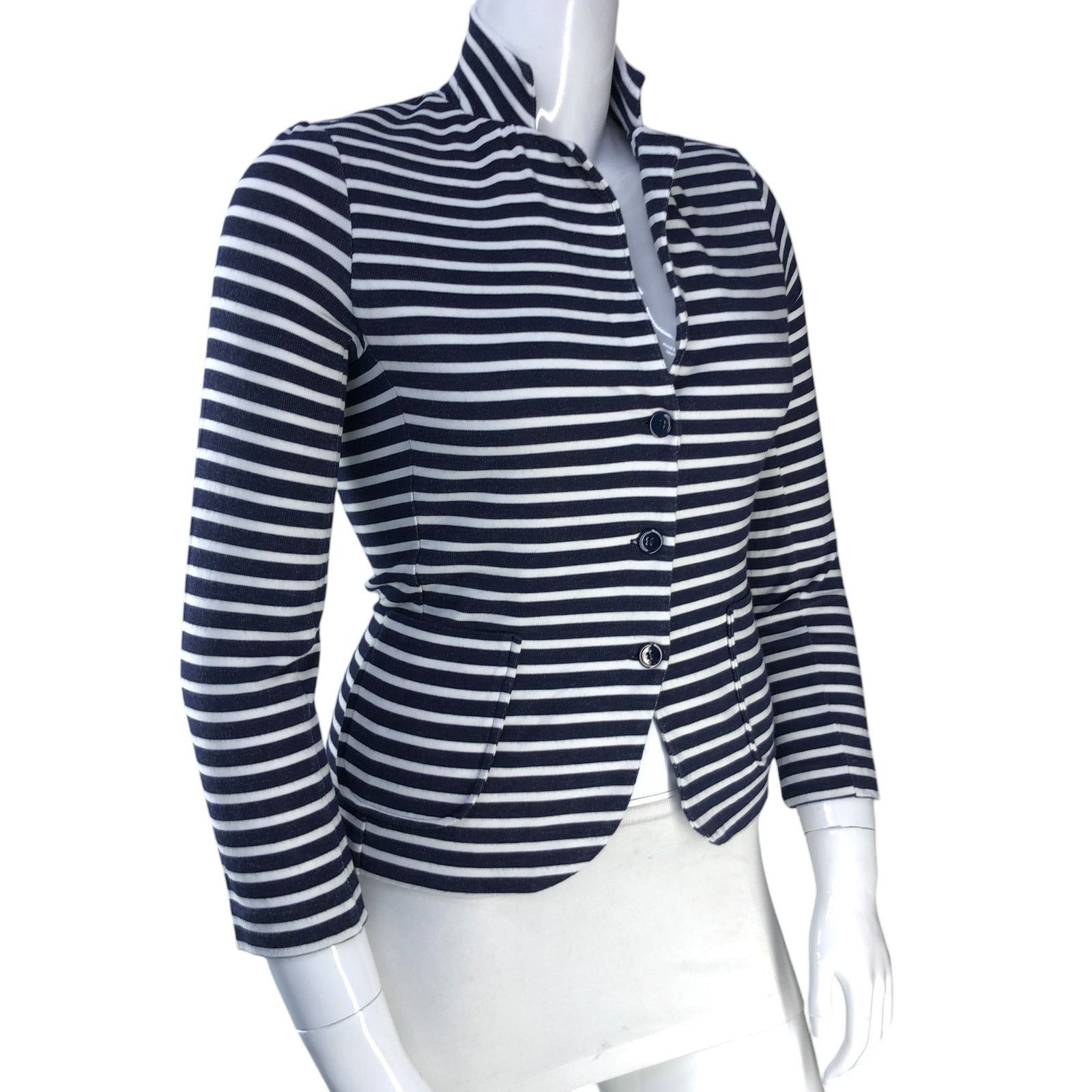 MAJESTIC FILATURES Majestic Filatures Size 2 US M Blazer Soft Touch Striped Size M / US 6-8 / IT 42-44 - 10 Thumbnail