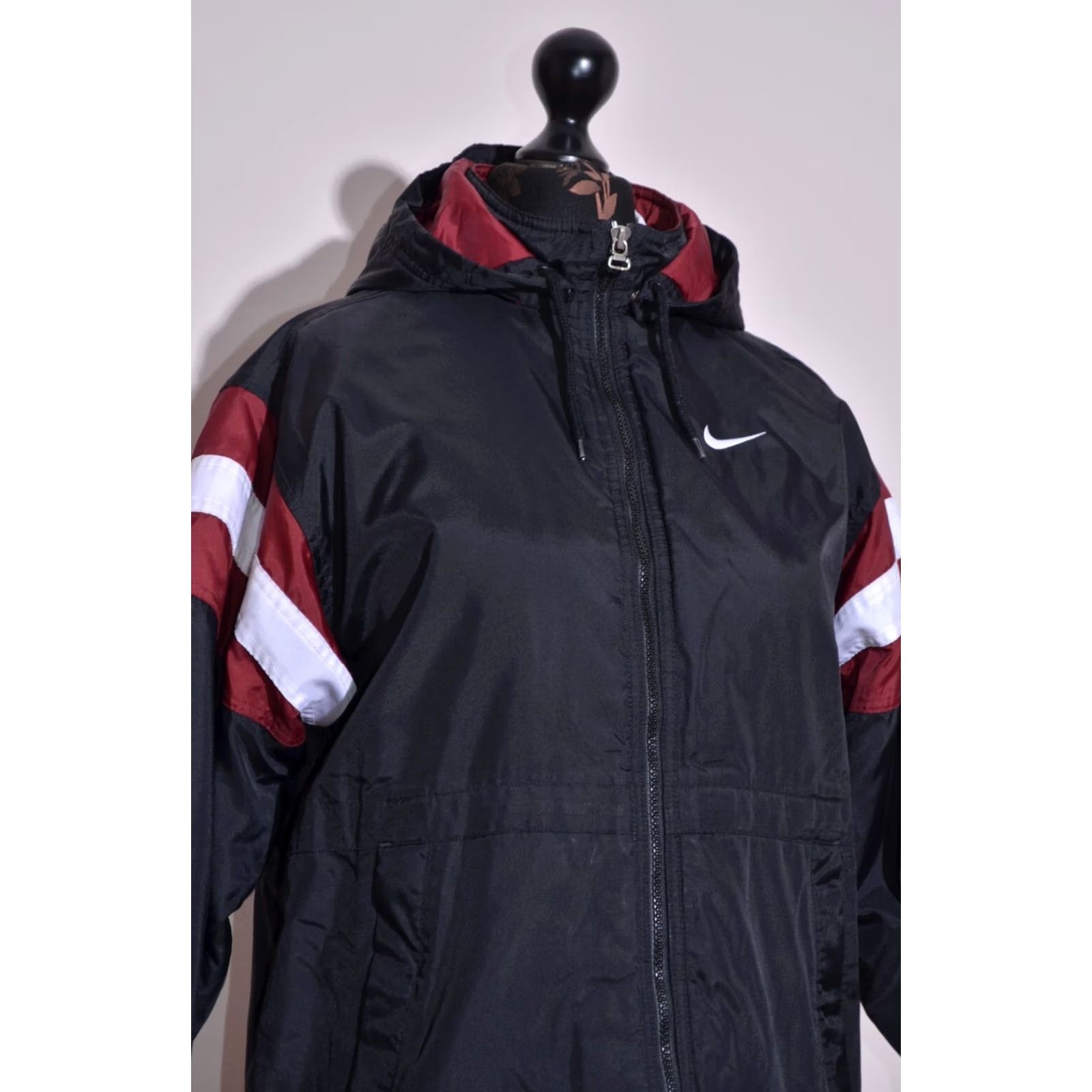 Nike VINTAGE Nike Women's Winter Jacket Hooded Padded Big Logo Size L Jacket Womens Logo White XS? Size M / US 6-8 / IT 42-44 - 3 Thumbnail