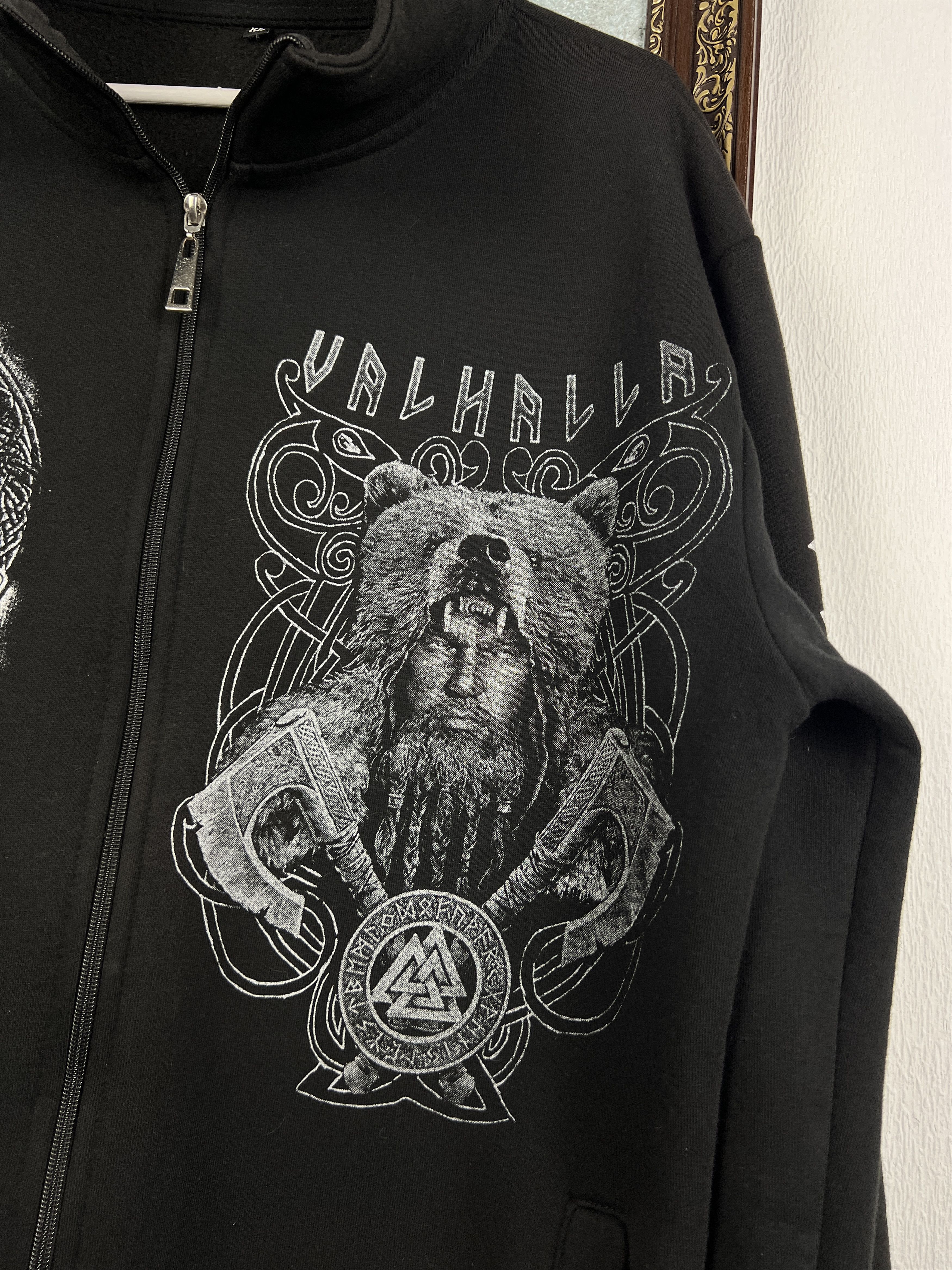 Vintage Victory Or Valhalla Viking Print Jacket Big Logo Track Top Size US XL / EU 56 / 4 - 4 Thumbnail