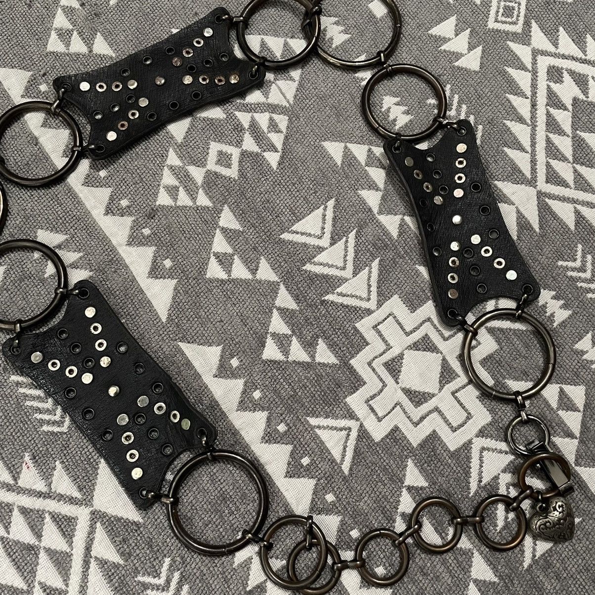 If Six Was Nine 🔥 Y2K Ring studded Rhinestone leather belts Size ONE SIZE - 3 Thumbnail