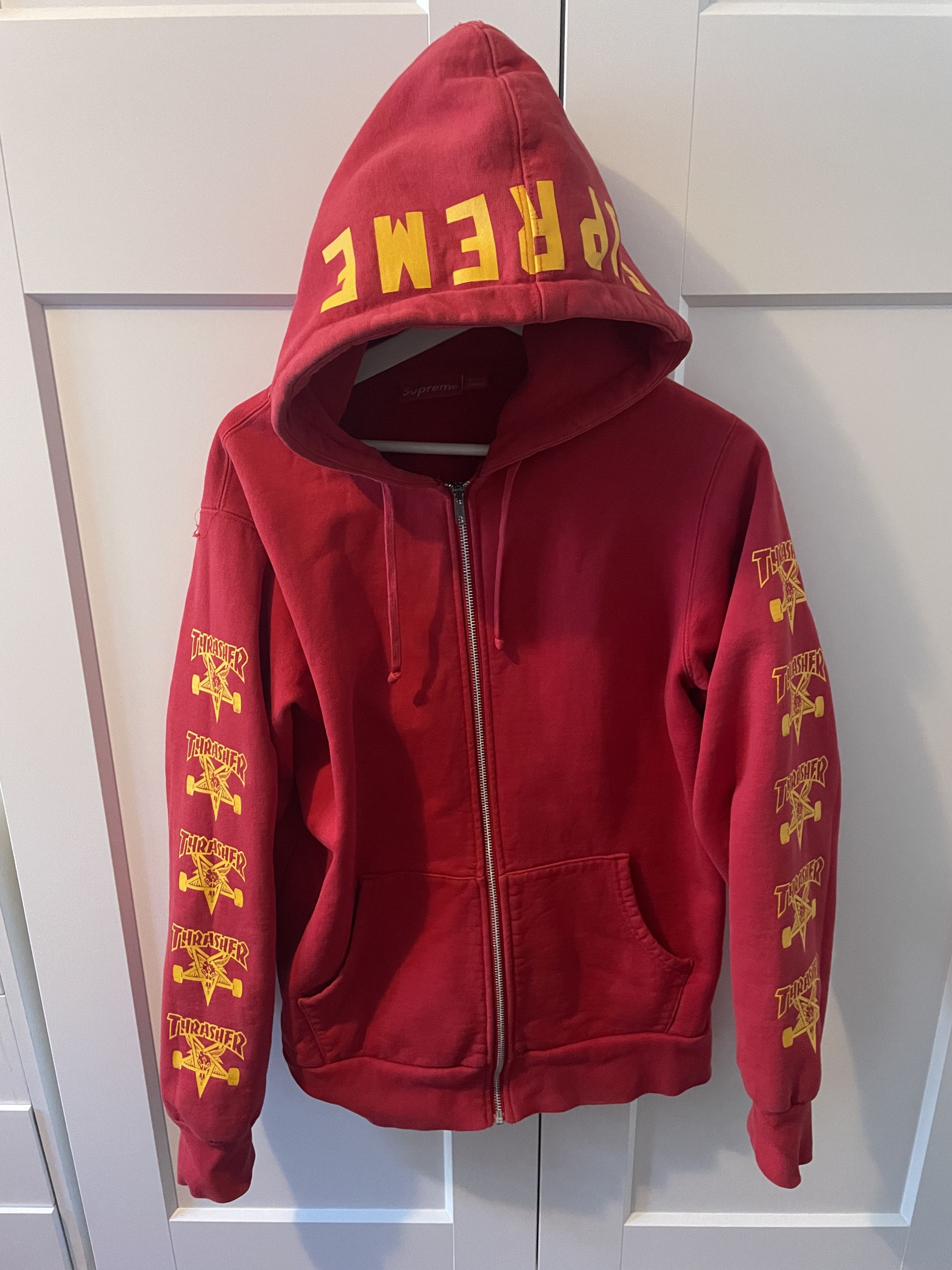 Supreme Supreme x Thrasher Zip-up hoodie (FW11) | Grailed