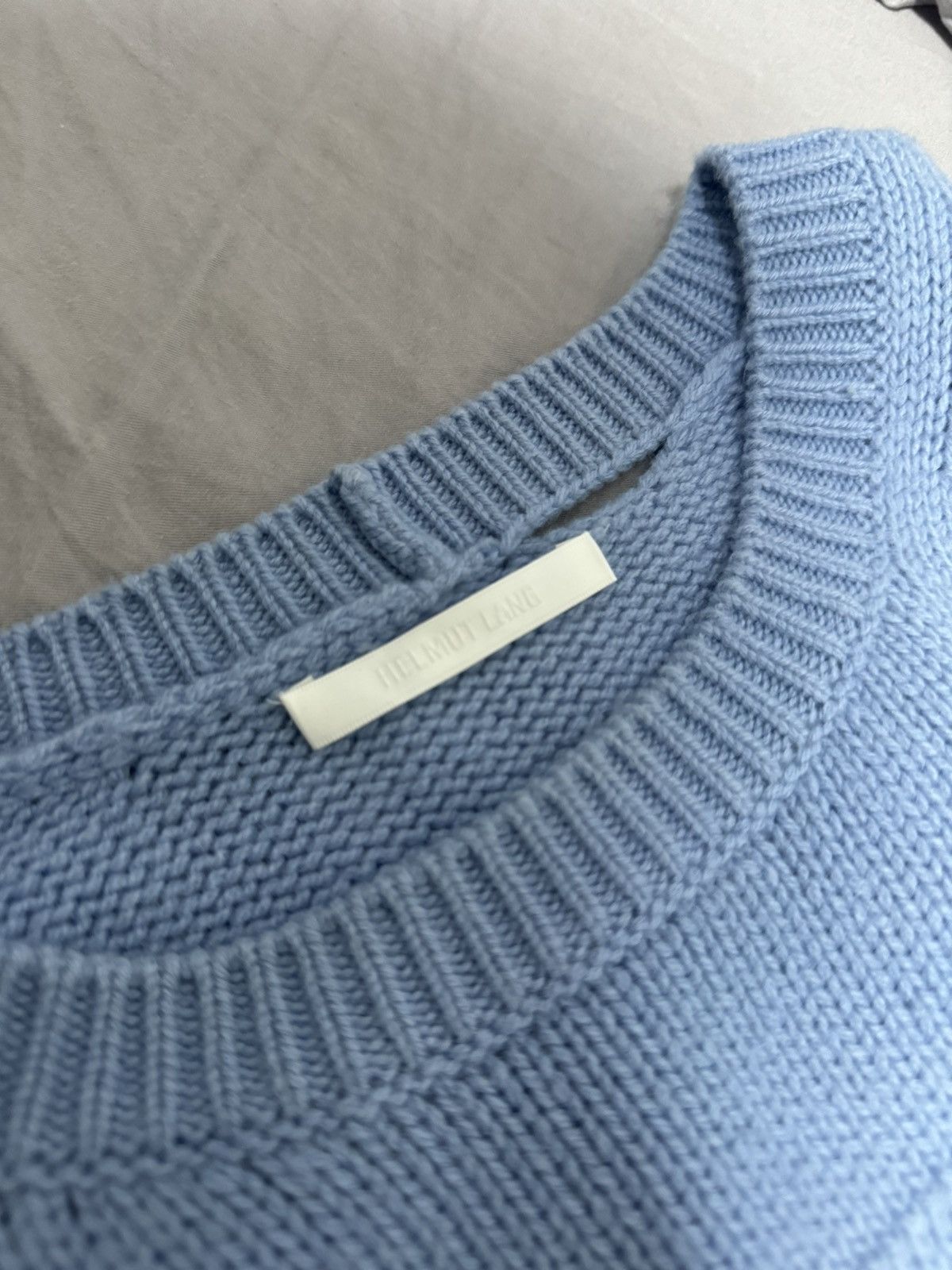 Helmut Lang Light Blue Distressed Sweater Size US L / EU 52-54 / 3 - 3 Thumbnail
