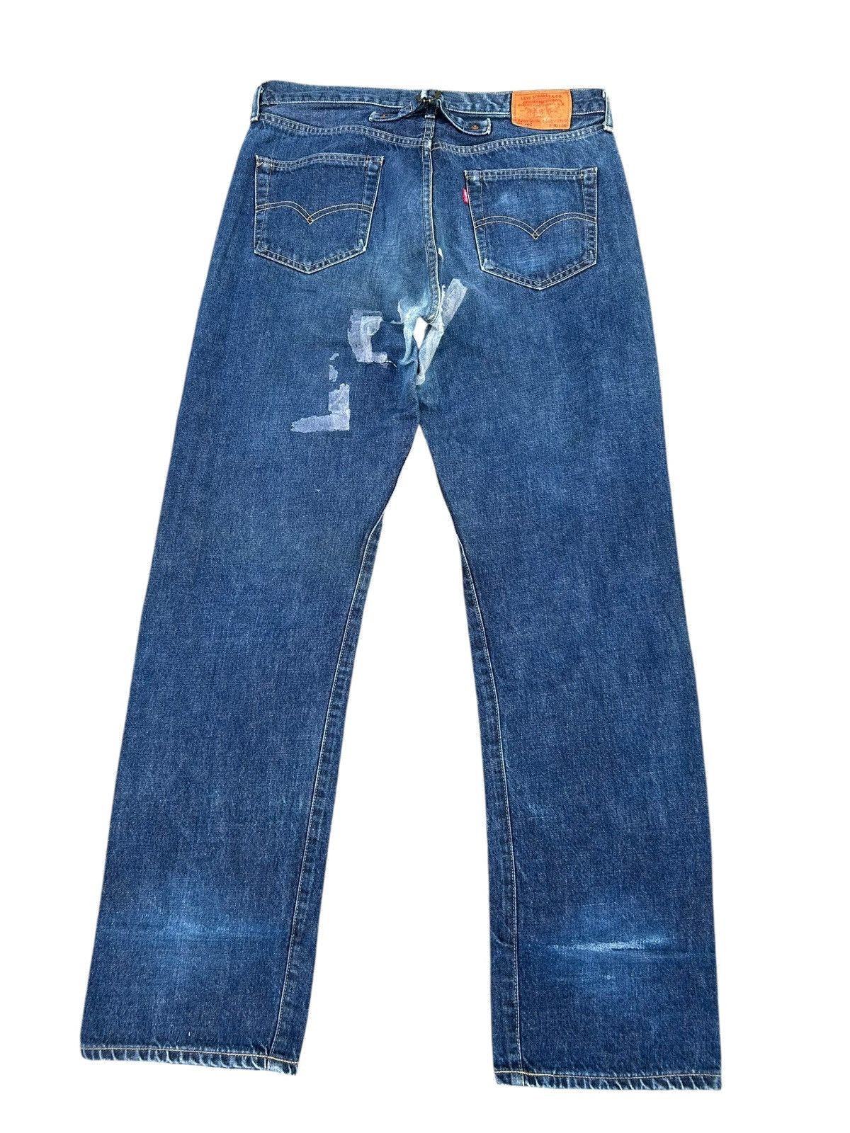 Kapital Vintage Levis Big E Selvedge Buckle Back Distressed Denim Size US 35 - 15 Thumbnail