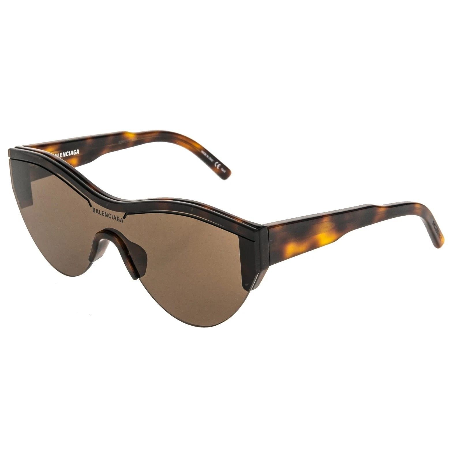Balenciaga BALENCIAGA BB0004S SKI 0004 Brown Havana Shield Mask 007 Size ONE SIZE - 8 Thumbnail