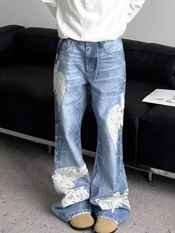 Japanese Brand VIBE Vintage patchwork washed baggy jeans Size US 34 / EU 50 - 7 Thumbnail