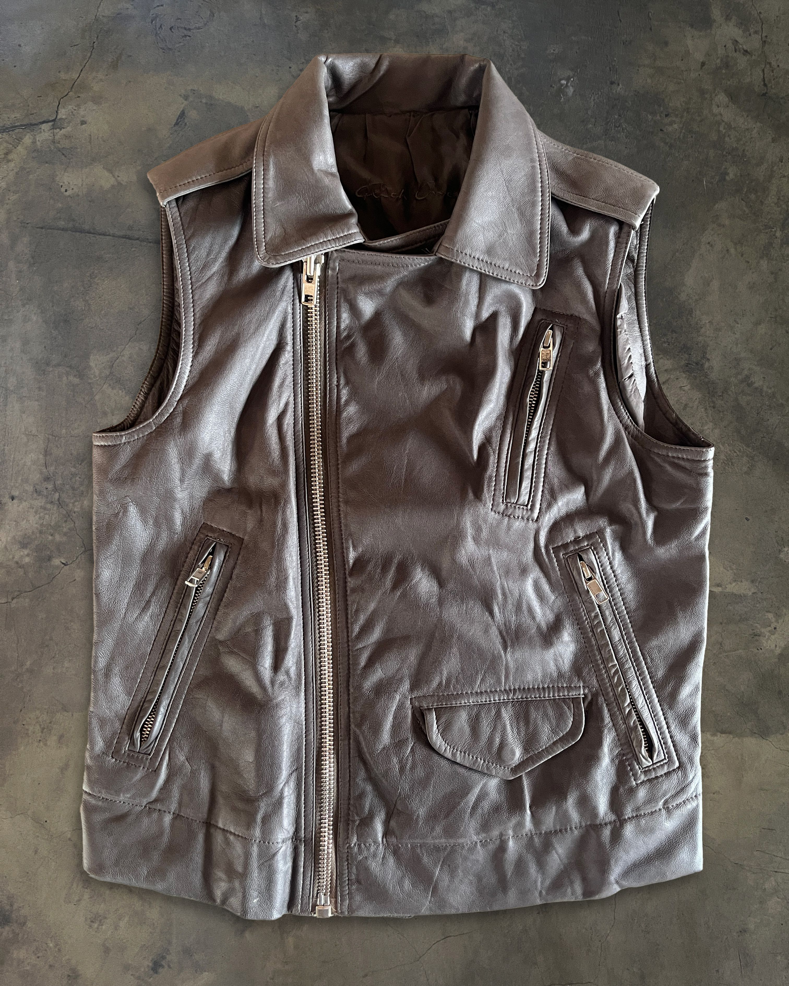 Rick Owens RICK OWENS SS2014 "VICIOUS" LEATHER BIKER VEST Size US XS / EU 42 / 0 - 2 Thumbnail