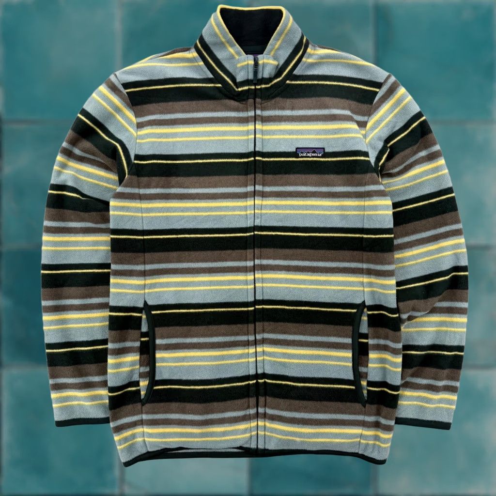 Patagonia VINTAGE Patagonia Synchilla Fleece Jacket Full Zip Striped Womens Medium Size M / US 6-8 / IT 42-44 - 1 Thumbnail