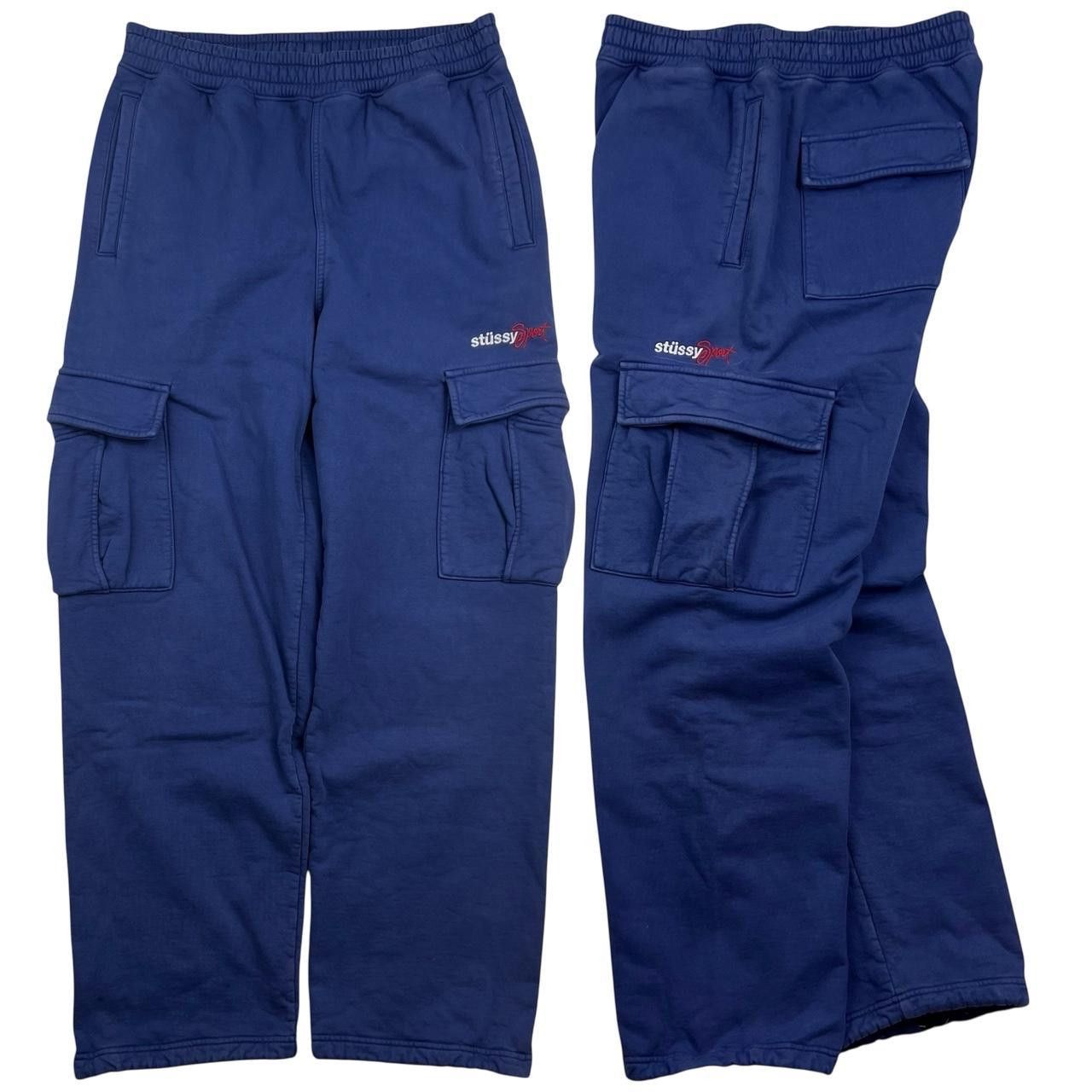 Stussy Stussy Sport Blue Cargo Joggers / Sweatpants - Small Size US 31 - 1 Thumbnail