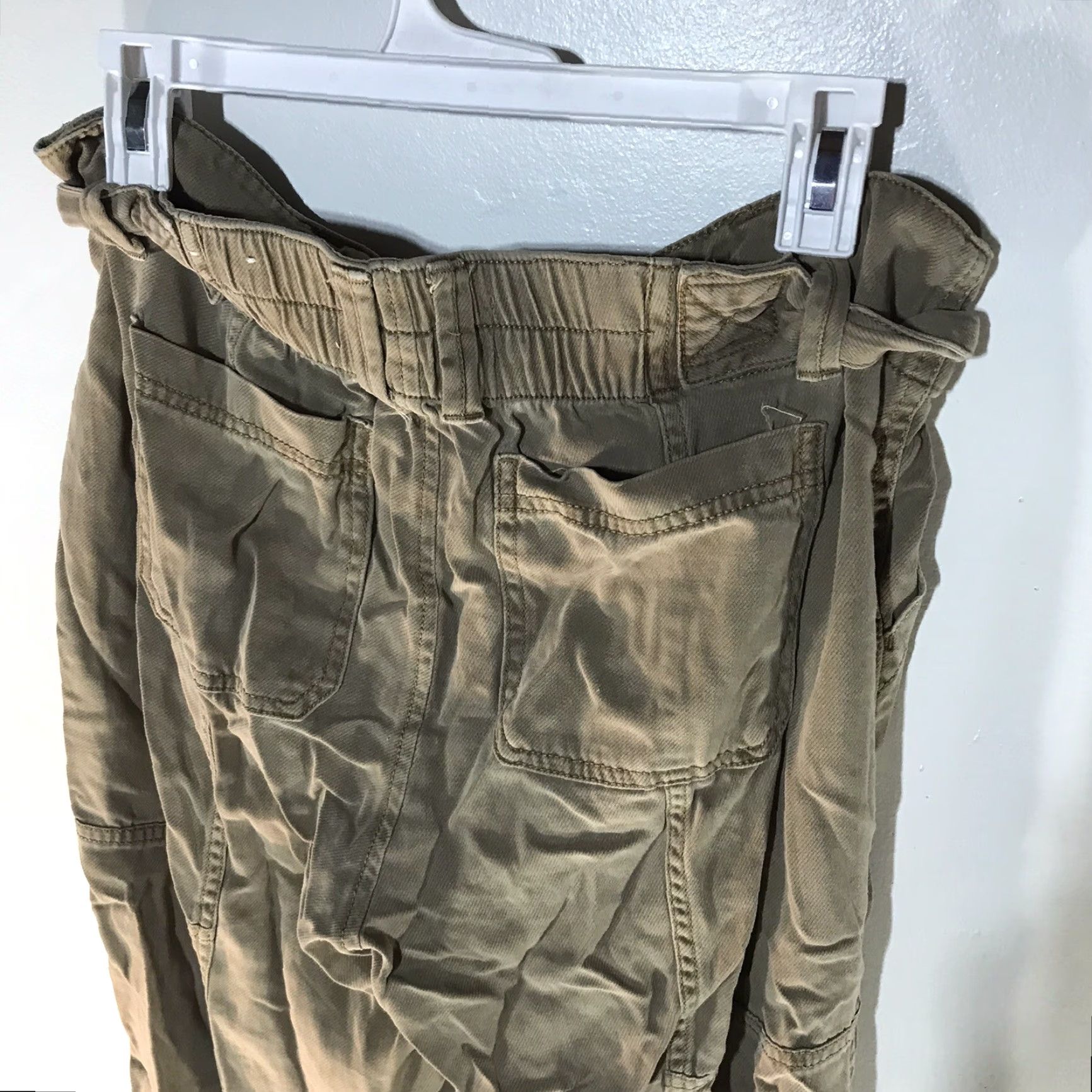 Vintage VINTAGE Sonoma Women's Paperbag Pants Size 16 Beige Cotton Lyocell Spandex Crop Straight Fit Size 38" / US 16 / IT 52 - 5 Thumbnail