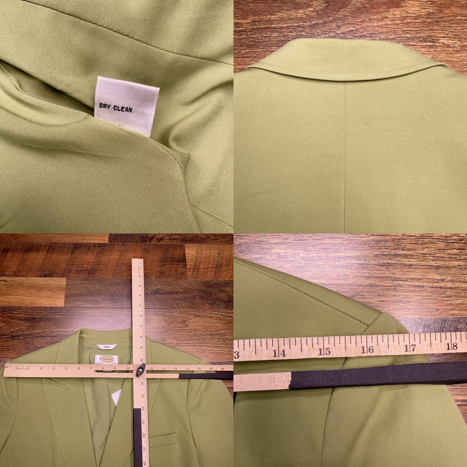 Talbots Talbots Petites Blazer 12 Green Silk Stretch Career New Blazer Jacket Single-Breasted Notch Lapel Womens 12P Solid Long Sleeve Size XL / US 12-14 / IT 48-50 - 8 Thumbnail