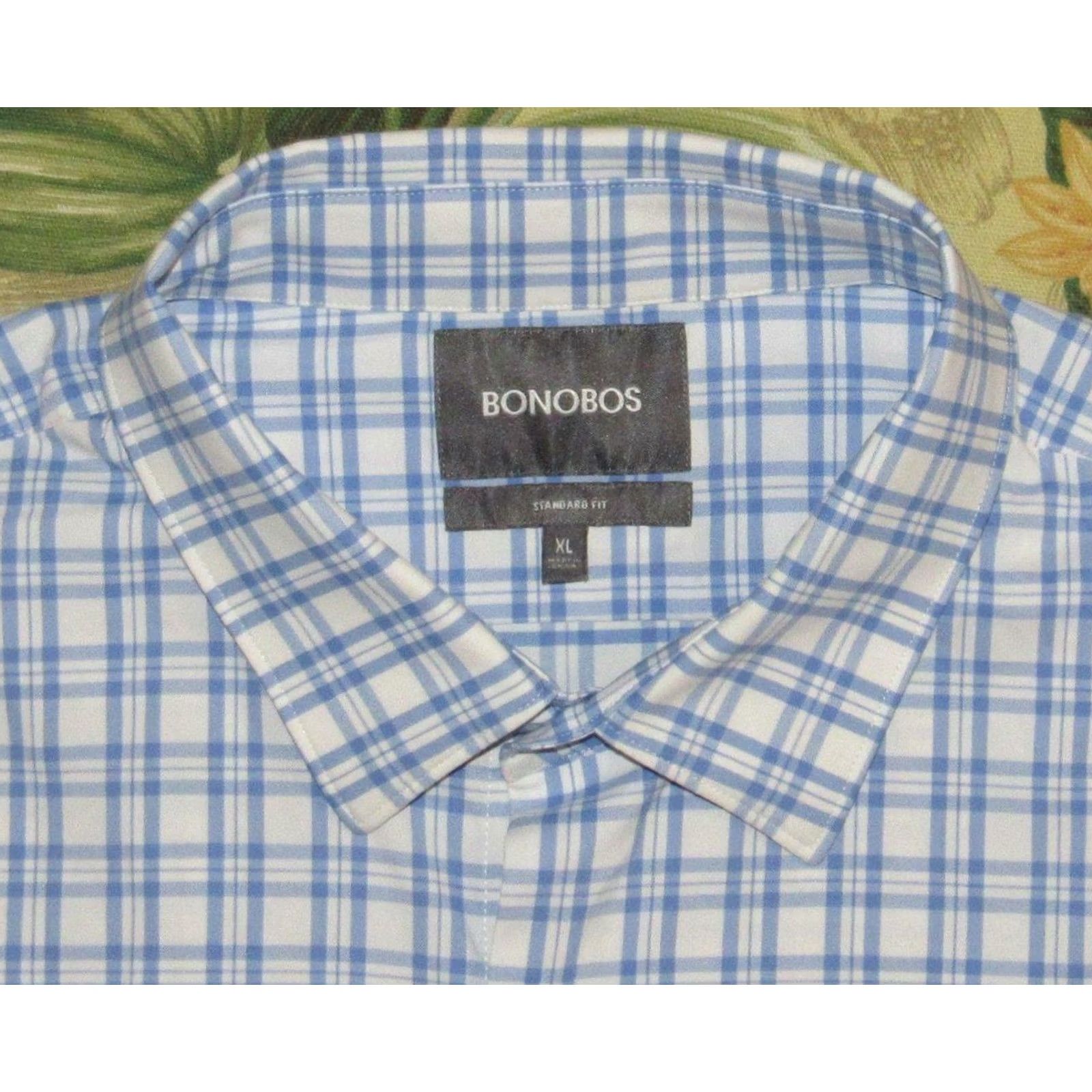 Bonobos MENS BONOBOS Blue White Nylon Spandex Longsleeve Performance Shirt XL Shirt Mens Size US XL / EU 56 / 4 - 2 Thumbnail