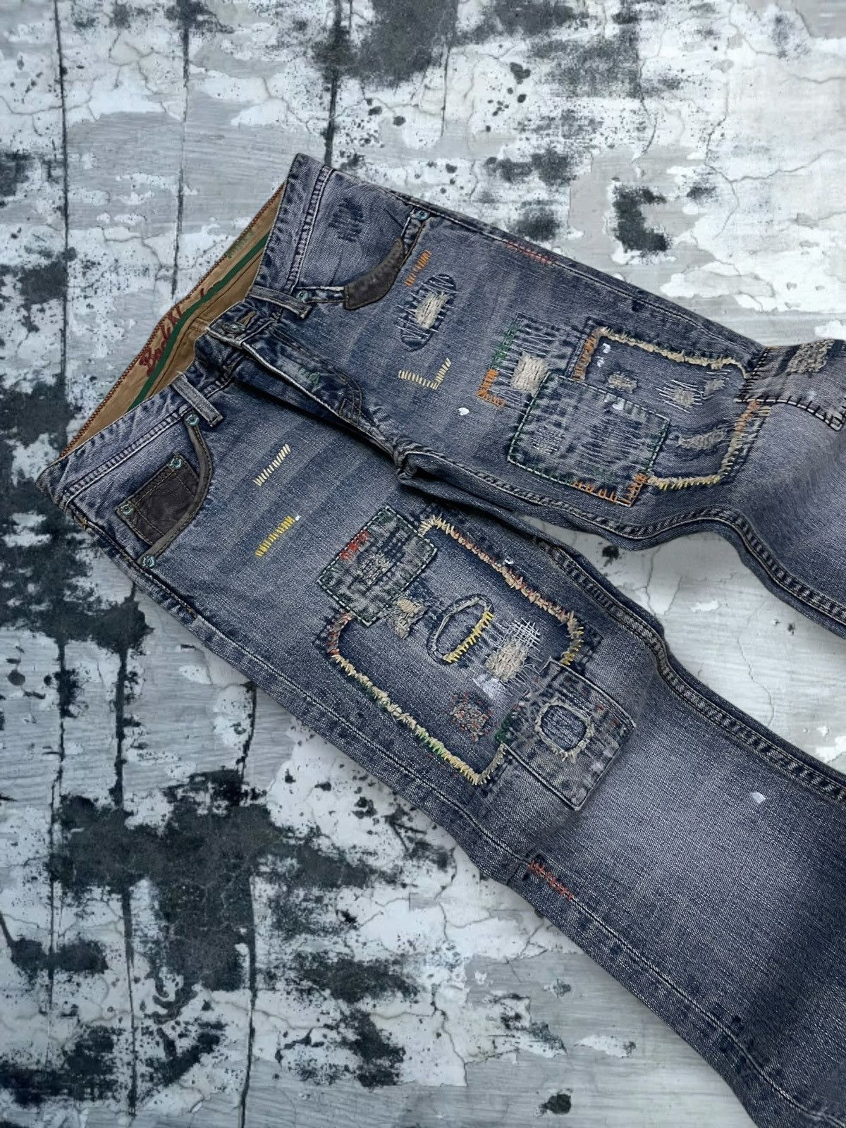 Tornado Mart Vintate Og 1990s Japan Designer Back Number Boro Distressed Size US 30 / EU 46 - 7 Thumbnail