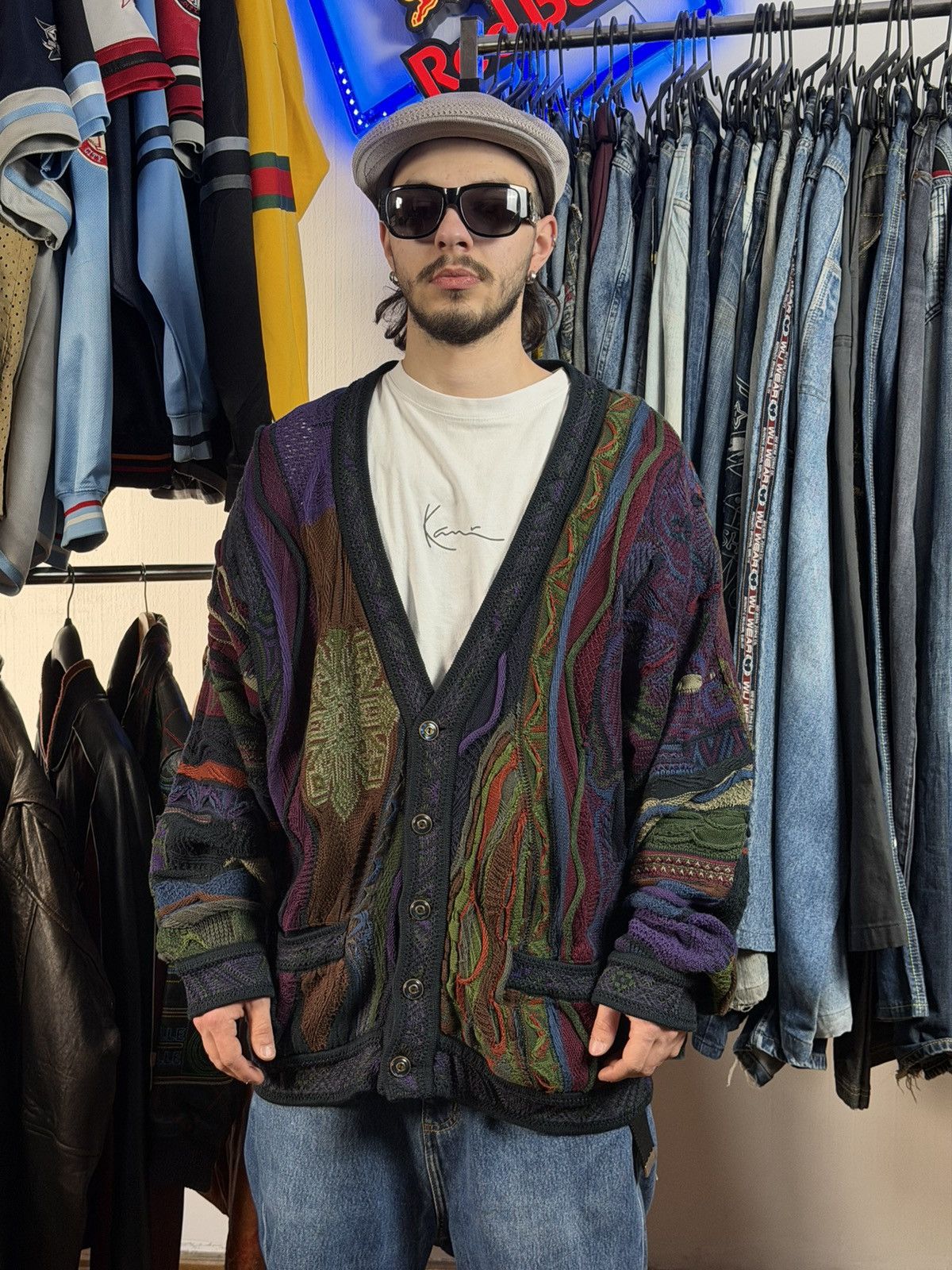 Coogi Vintage Coogi Cardigan Super Rare Psychedelic Knit Pattern Size US L / EU 52-54 / 3 - 1 Thumbnail