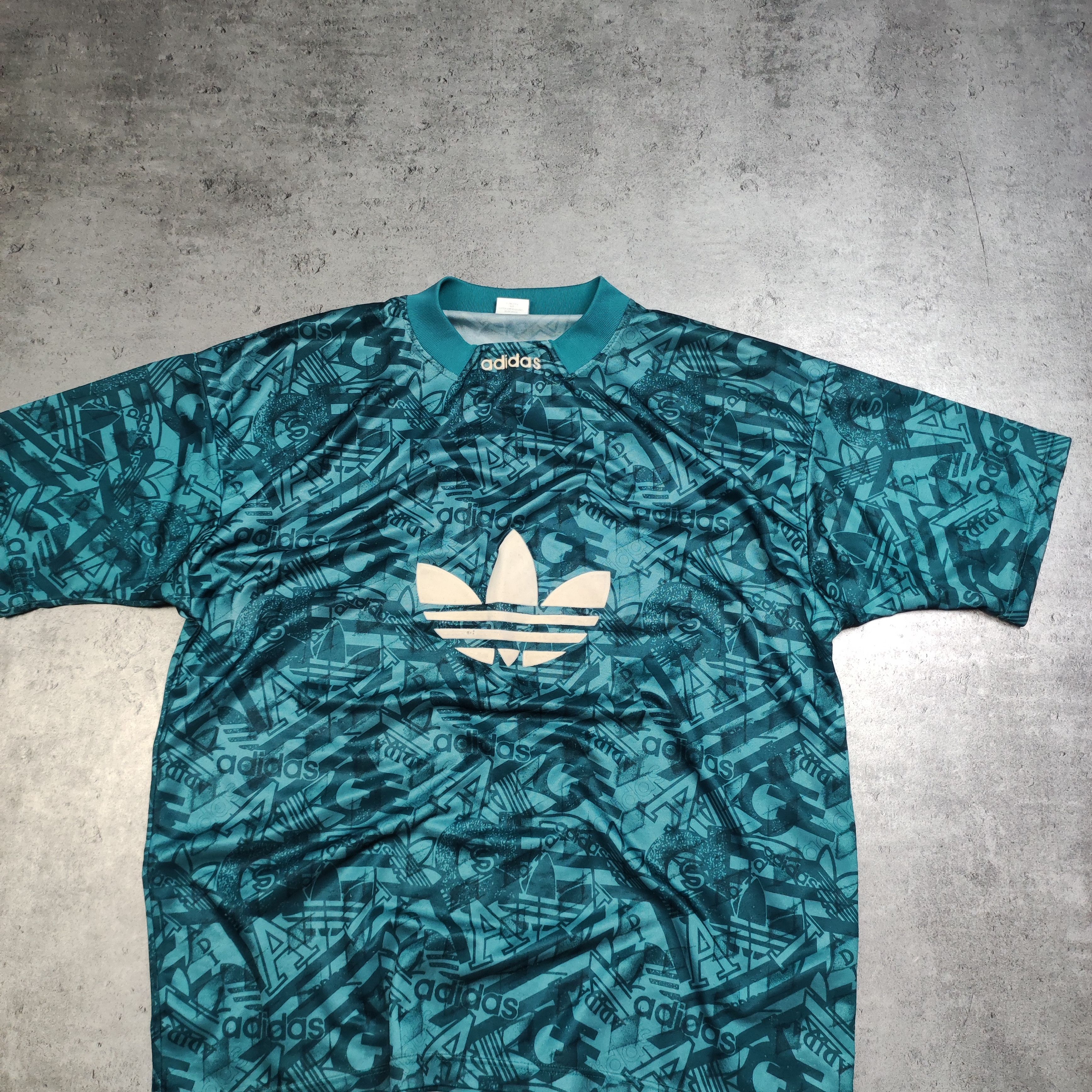 Adidas × Vintage Vintage RARE 90s Adidas Originals Big Logo Football Jersey Size US L / EU 52-54 / 3 - 2 Thumbnail