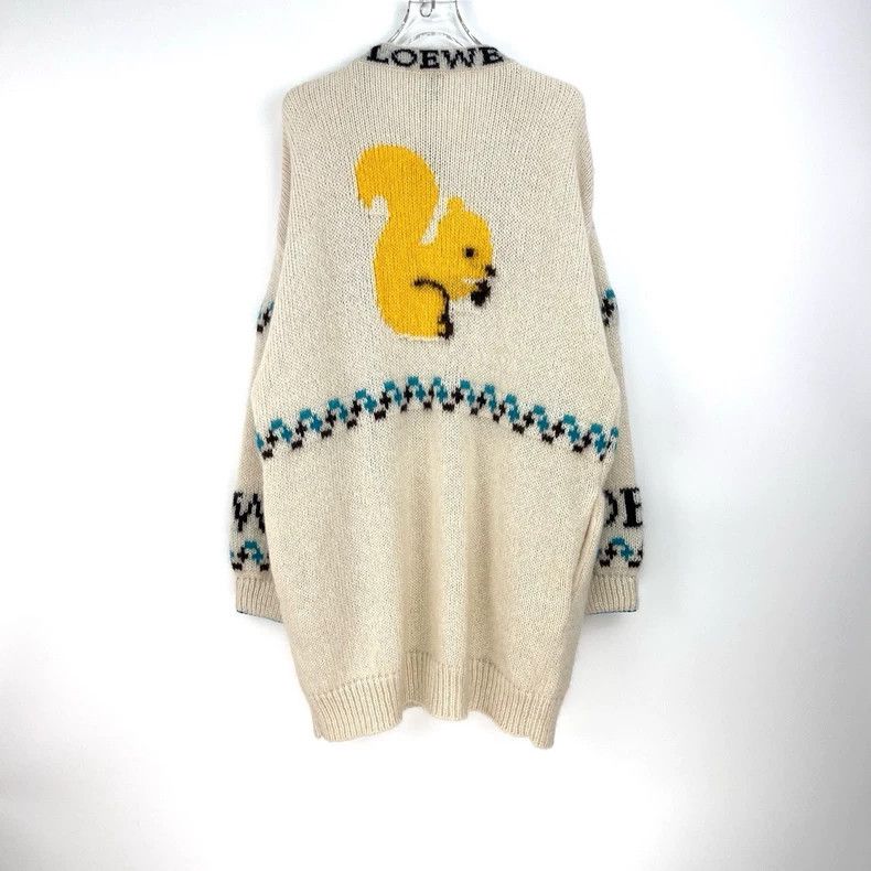 Loewe loewe Off-white Squirrel letter seahorse hair cardigan 2504 Size US M / EU 48-50 / 2 - 4 Thumbnail