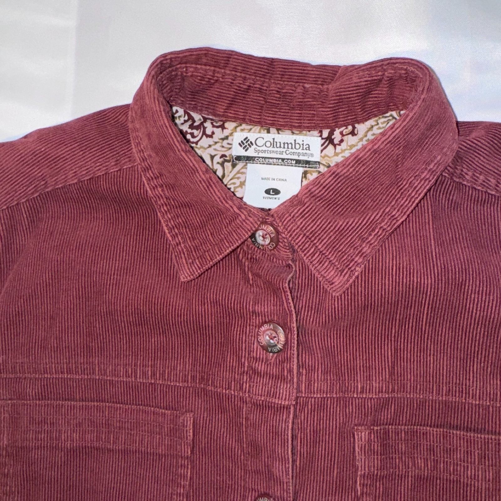 Columbia Columbia Womens Maroon Narrow Wale Corduroy Jacket - Large P Size L / US 10 / IT 46 - 3 Thumbnail