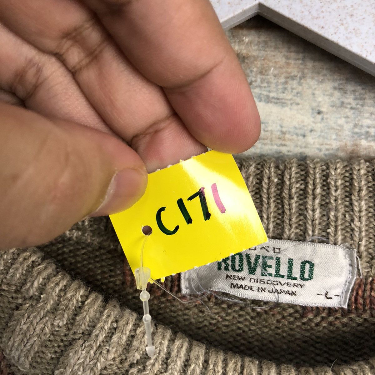 Homespun Knitwear × Japanese Brand DL Rovello made in japan checkered Brown Knitwear #C171 Size US L / EU 52-54 / 3 - 10 Thumbnail
