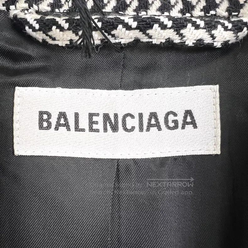 Balenciaga Balenciaga Black and White Wool Houndstooth Hourglass Blaz Size XS / US 0-2 / IT 36-38 - 5 Thumbnail