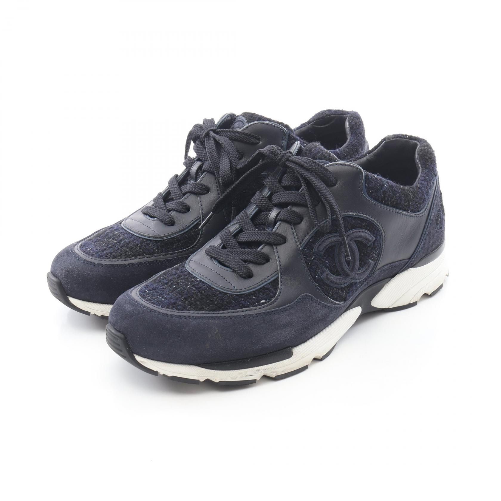 Chanel Chanel Chanel Coco Mark Fabric Suede Leather Sneakers Textile Shoes G39068 DUTY FREE for USA Size ONE SIZE - 1 Thumbnail