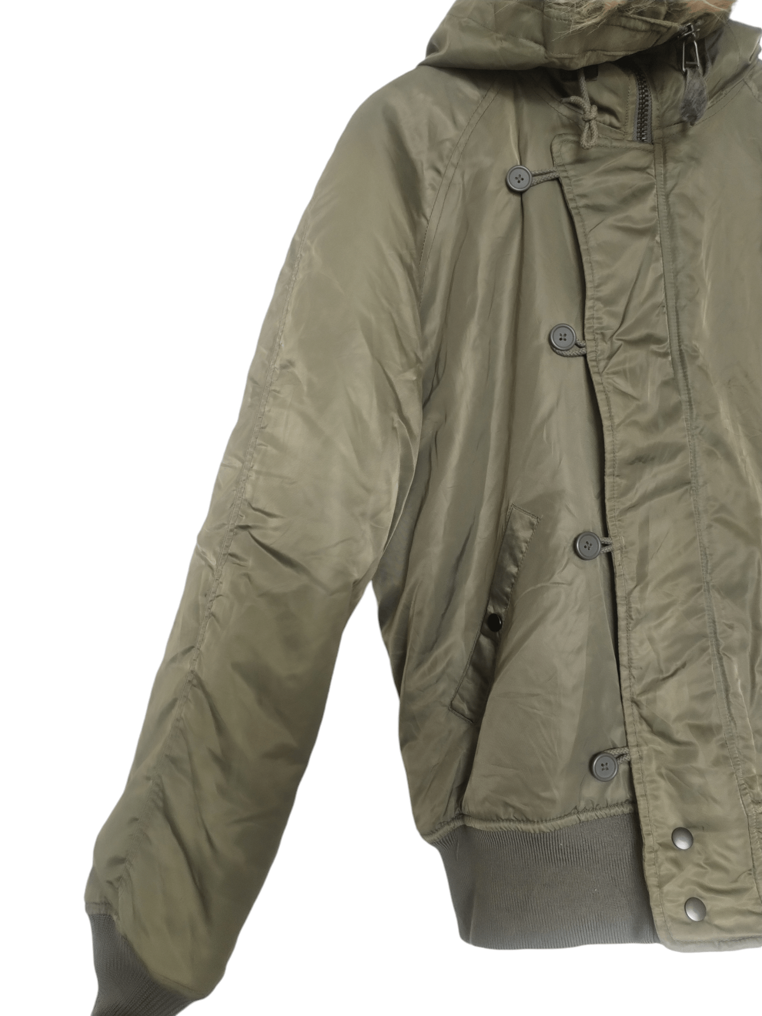 Avirex × Vintage Avirex Flight Bomber Faux Fur Hoodie Jacket Size US L / EU 52-54 / 3 - 3 Thumbnail