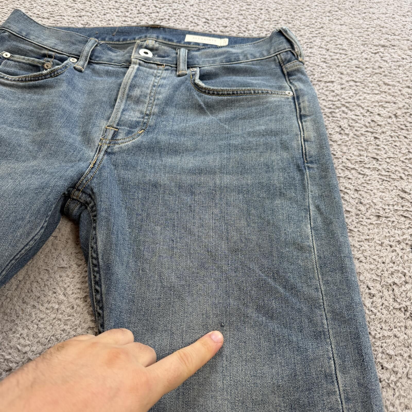 Allsaints AllSaints Cigarette Jeans Light Wash Slim Straight 30x32 Size US 30 / EU 46 - 9 Thumbnail