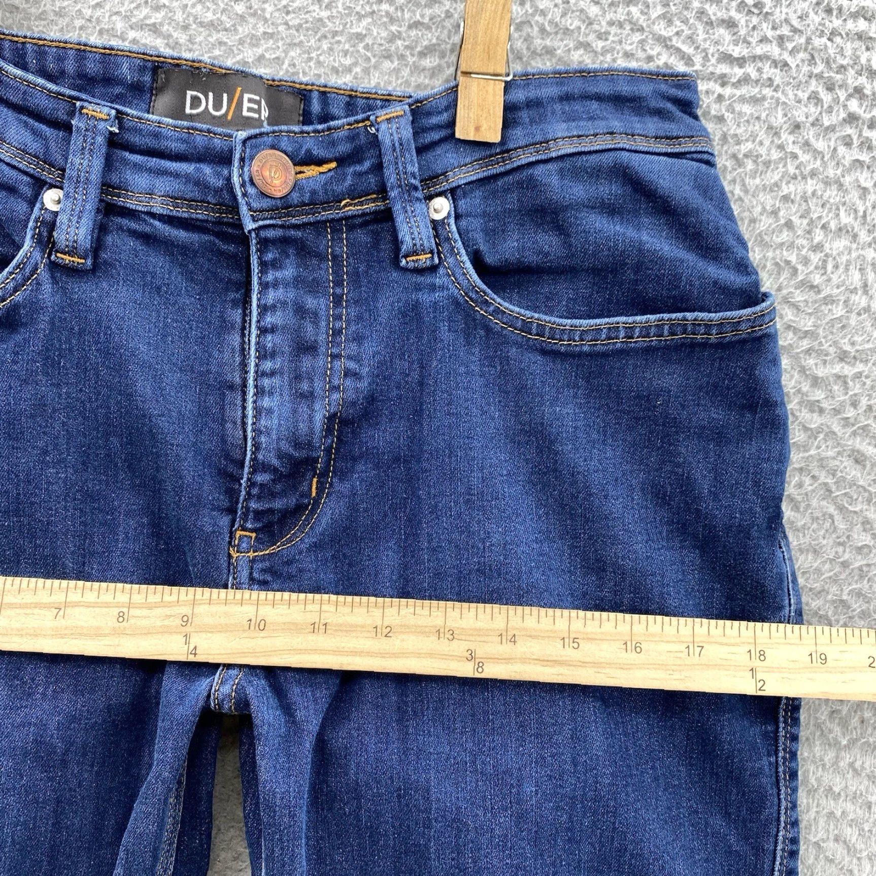 Denime Du/er Jeans Mens 32x28 L2X Relaxed Taper Dark Wash Denim Stretch Size US 32 / EU 48 - 7 Thumbnail