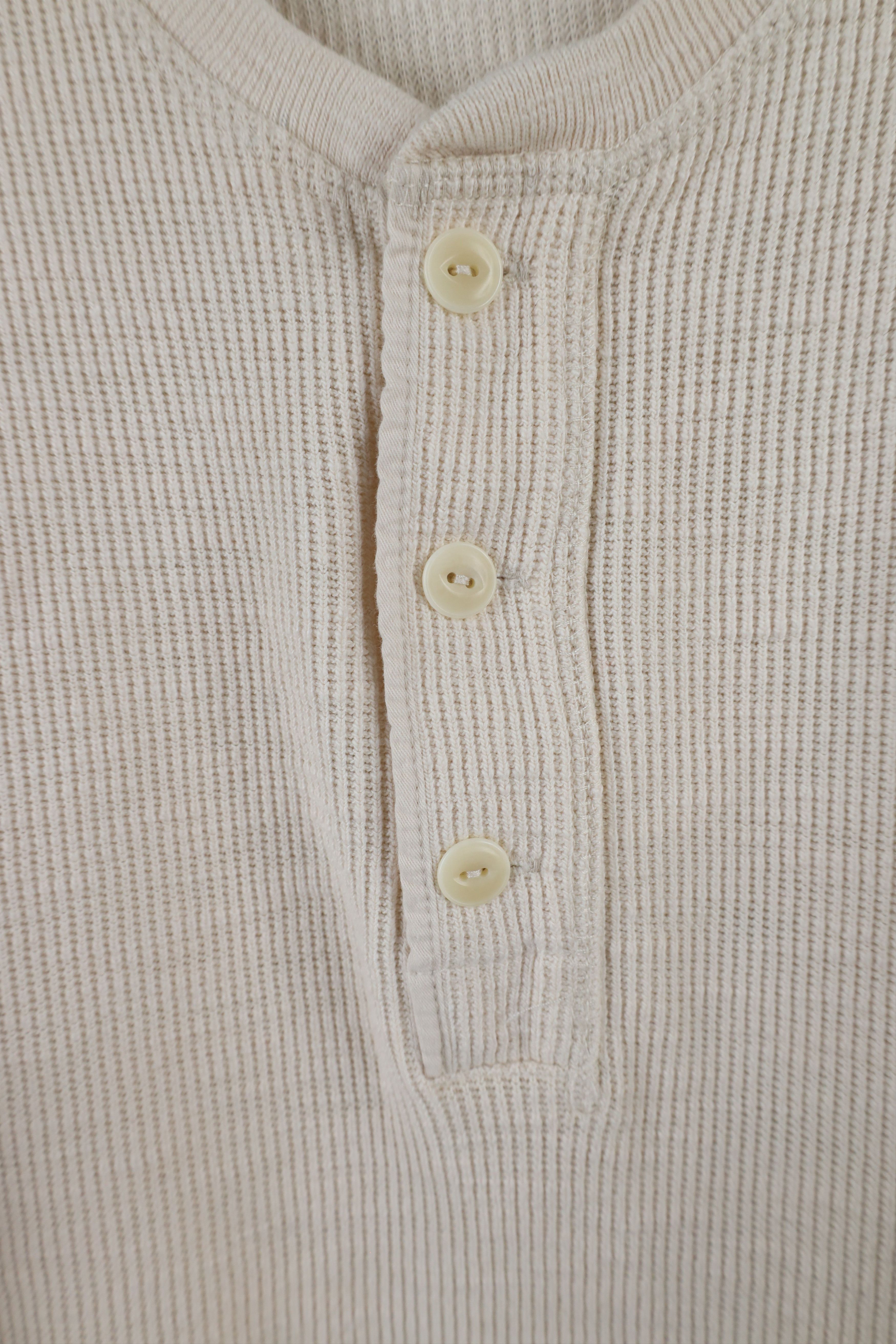 J.Crew × Vintage J Crew Knit Goods Cotton Thermal Waffle Knit Henley T-Shirt Size US L / EU 52-54 / 3 - 5 Thumbnail