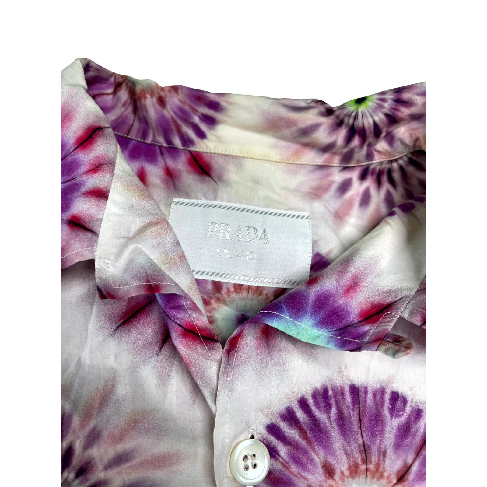 Prada Prada Tie Dye Button Up Purple & Pink Shirt Size US M / EU 48-50 / 2 - 2 Thumbnail