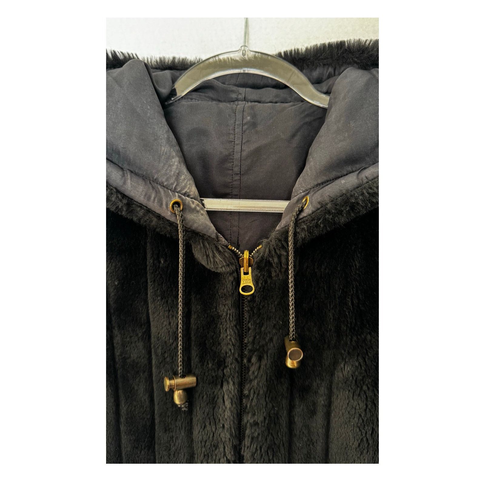 Vintage 1990s Komitor Reversible Silk Faux Fur Hooded Coat Medium Size M / US 6-8 / IT 42-44 - 5 Thumbnail