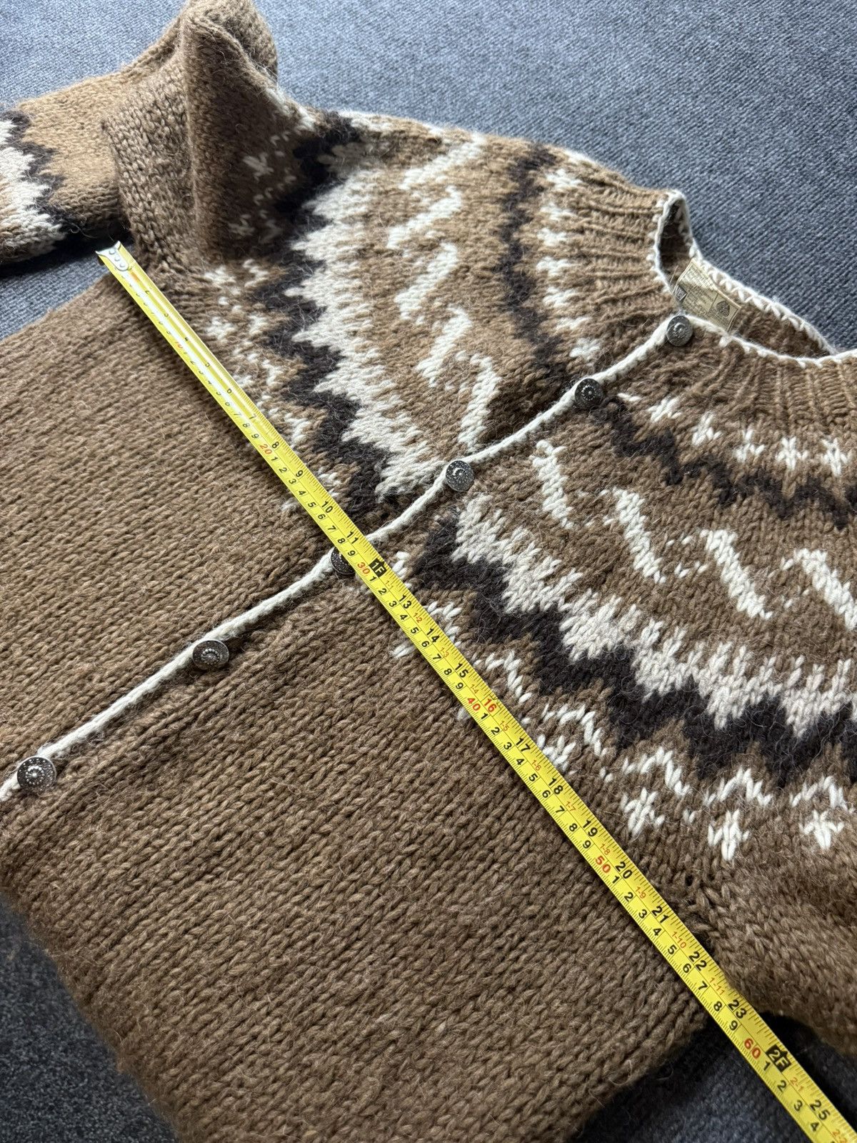 Vintage Nordic Wool Iceland Cardigan Dale Of Norway Style Brown Size US XL / EU 56 / 4 - 17 Thumbnail
