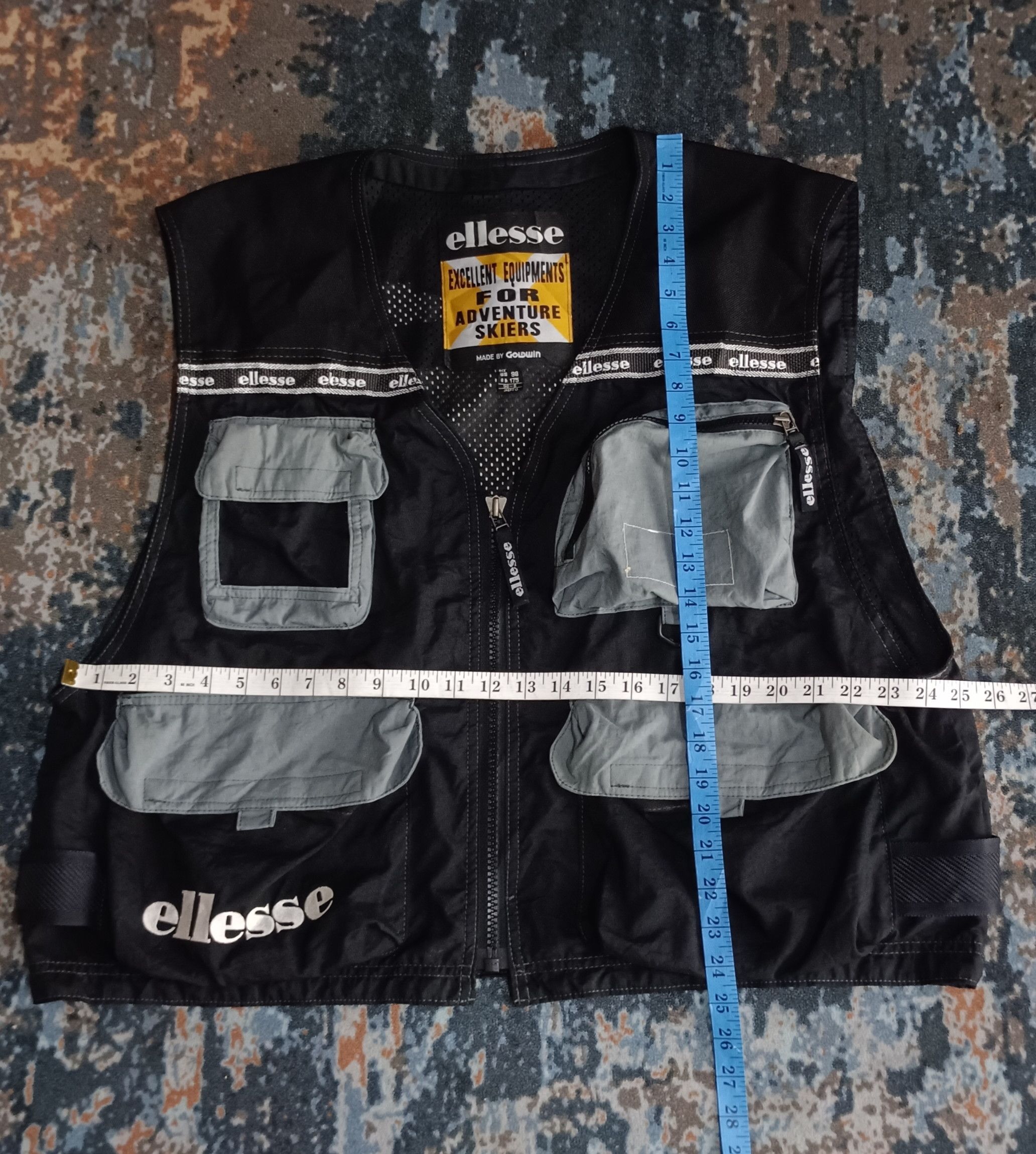 Ellesse × Goldwin × Japanese Brand Ellesse Multipocket Tactical Ski Vest Size US XL / EU 56 / 4 - 10 Thumbnail
